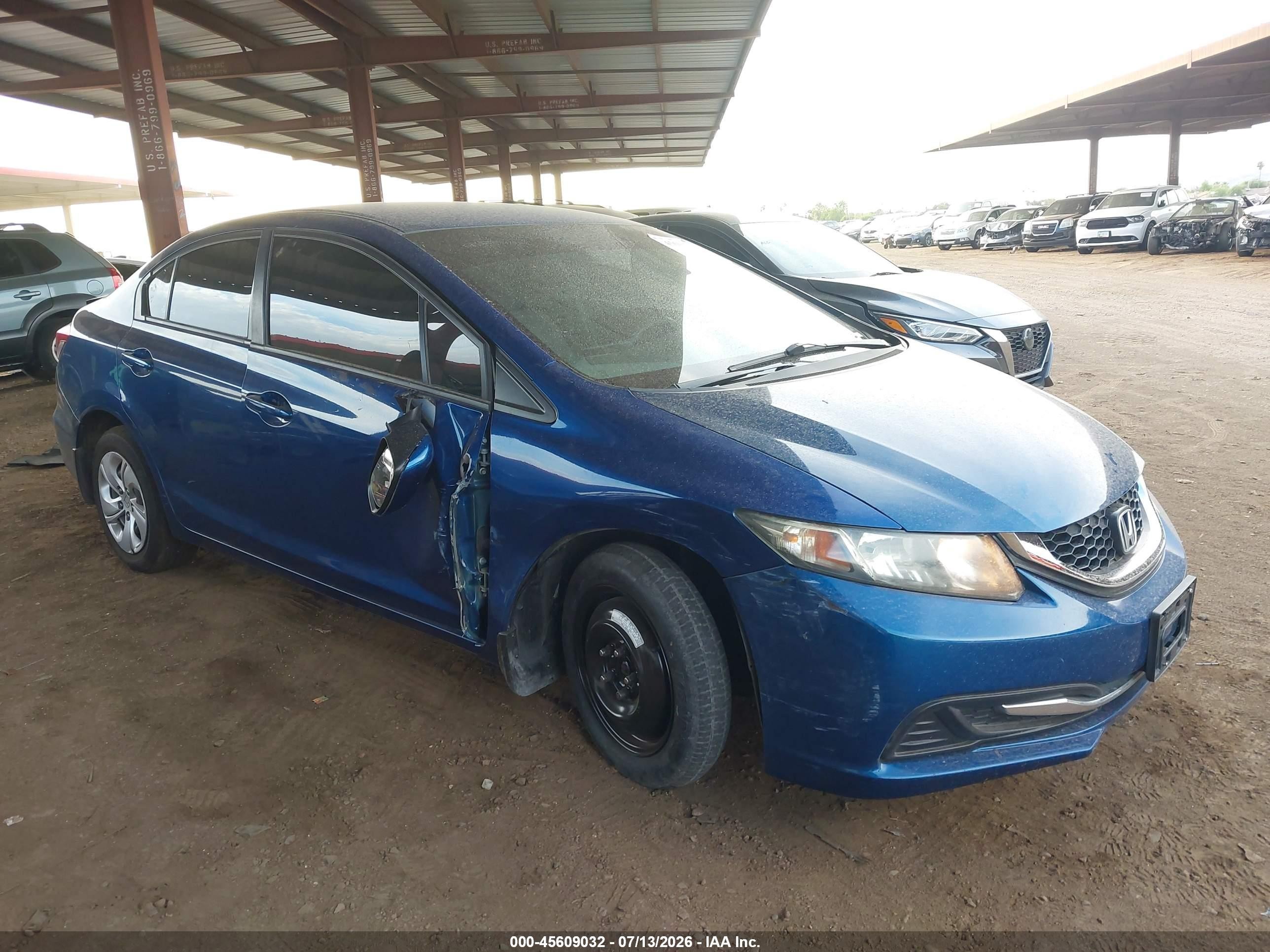 2014 Honda Civic Lx Синий vin: 19XFB2F53EE267098