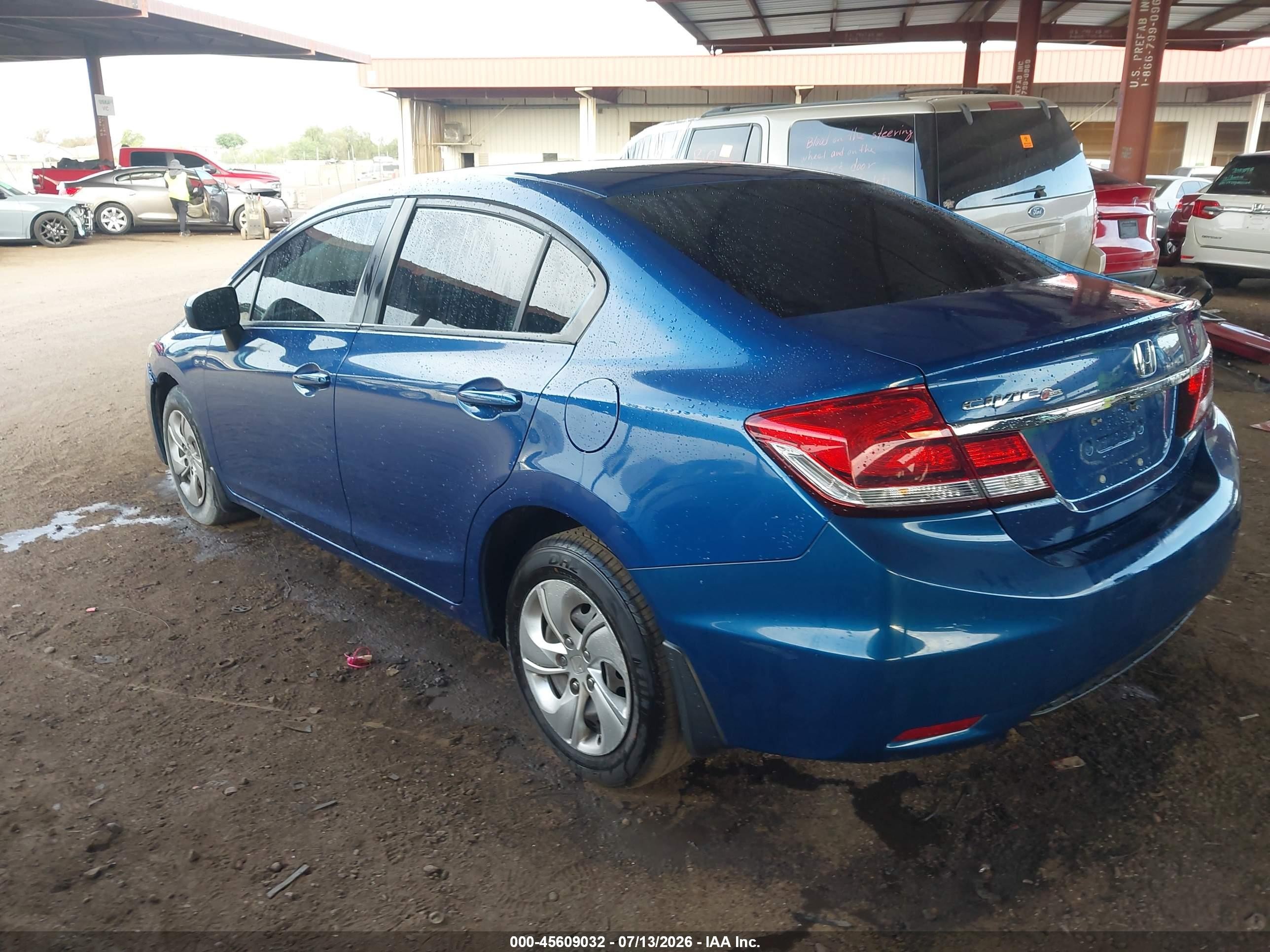 2014 Honda Civic Lx Синий vin: 19XFB2F53EE267098