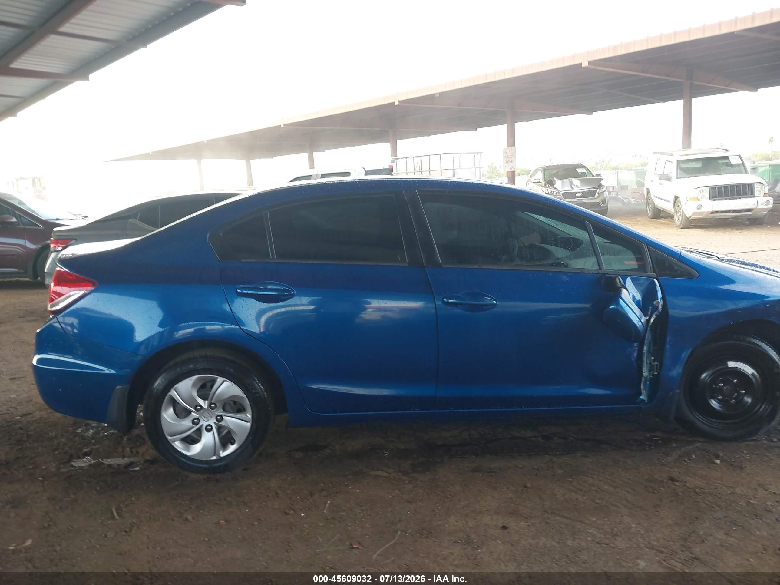 2014 Honda Civic Lx Синий vin: 19XFB2F53EE267098