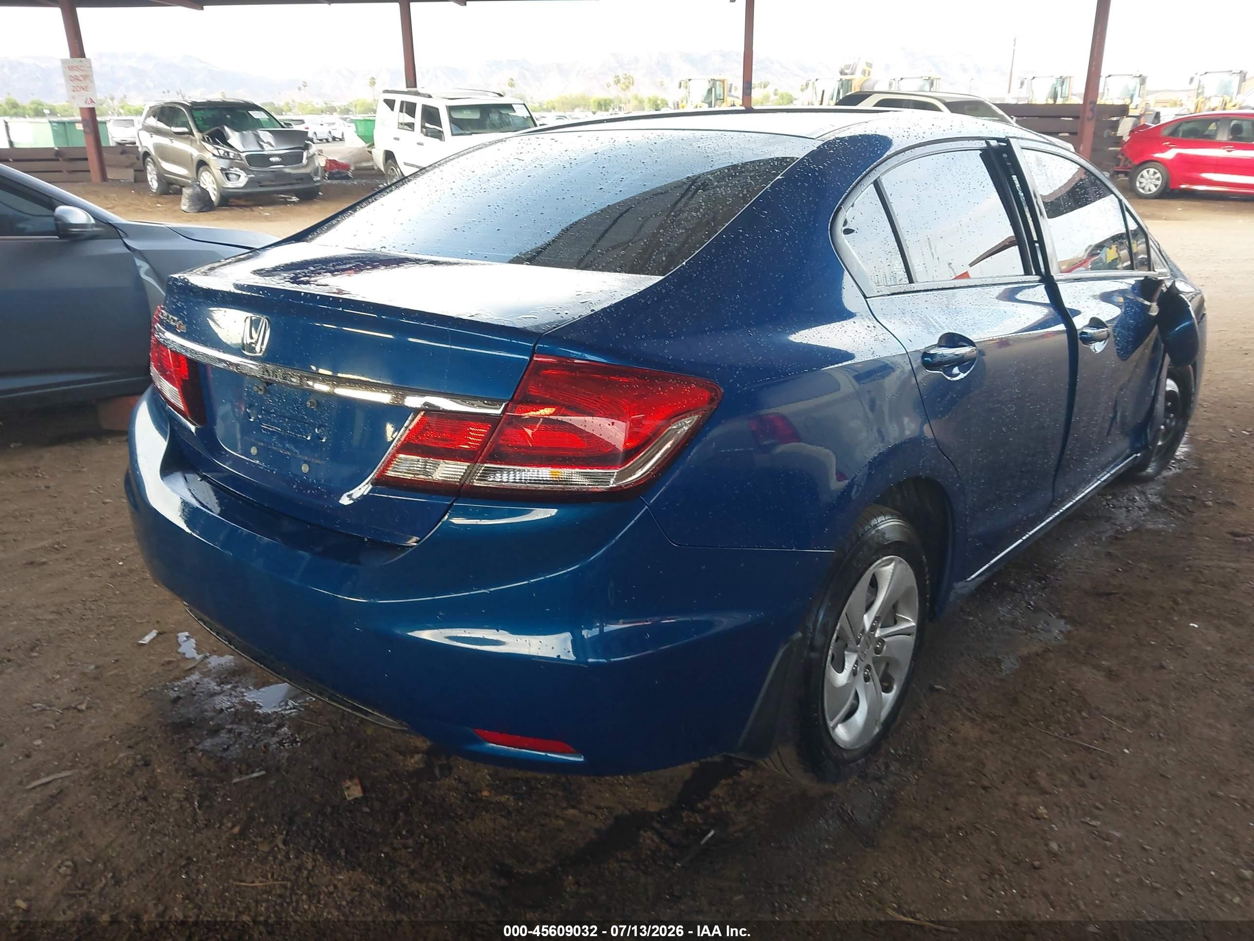 2014 Honda Civic Lx Синий vin: 19XFB2F53EE267098