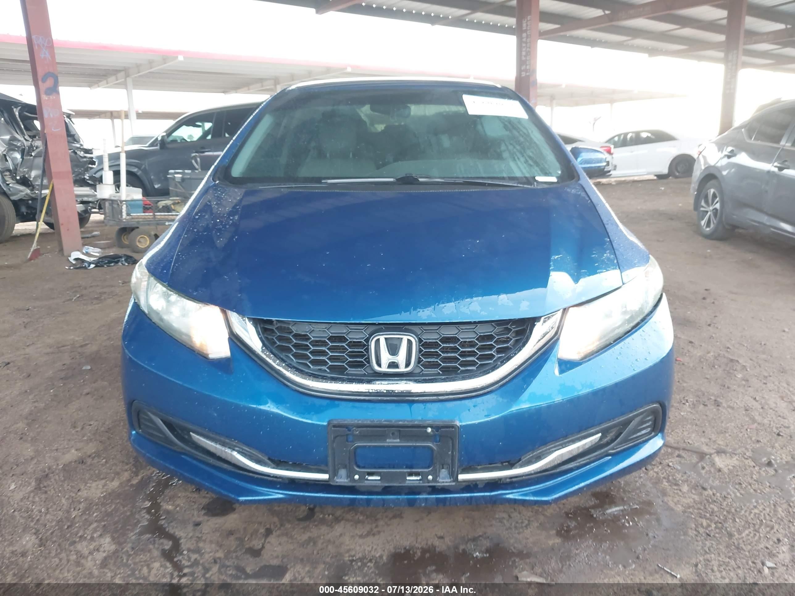 2014 Honda Civic Lx Синий vin: 19XFB2F53EE267098