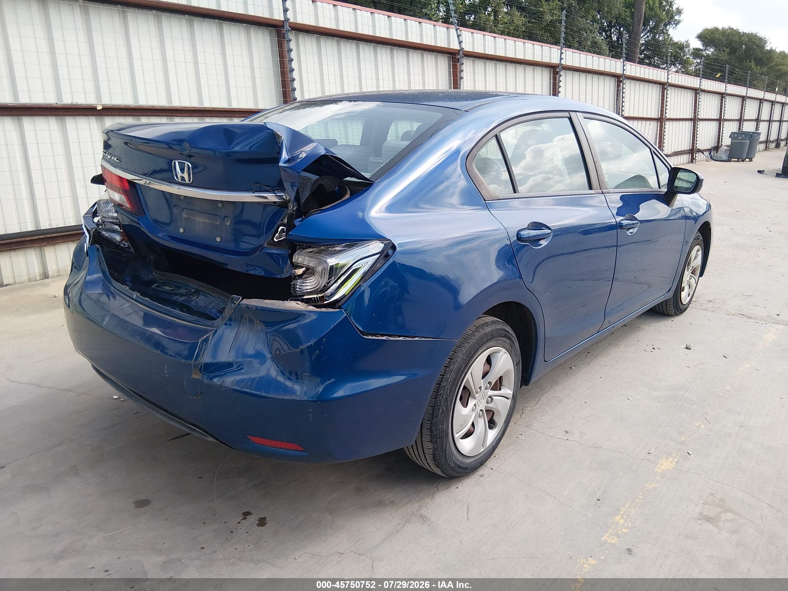 2014 Honda Civic Lx Blue vin: 19XFB2F53EE267523