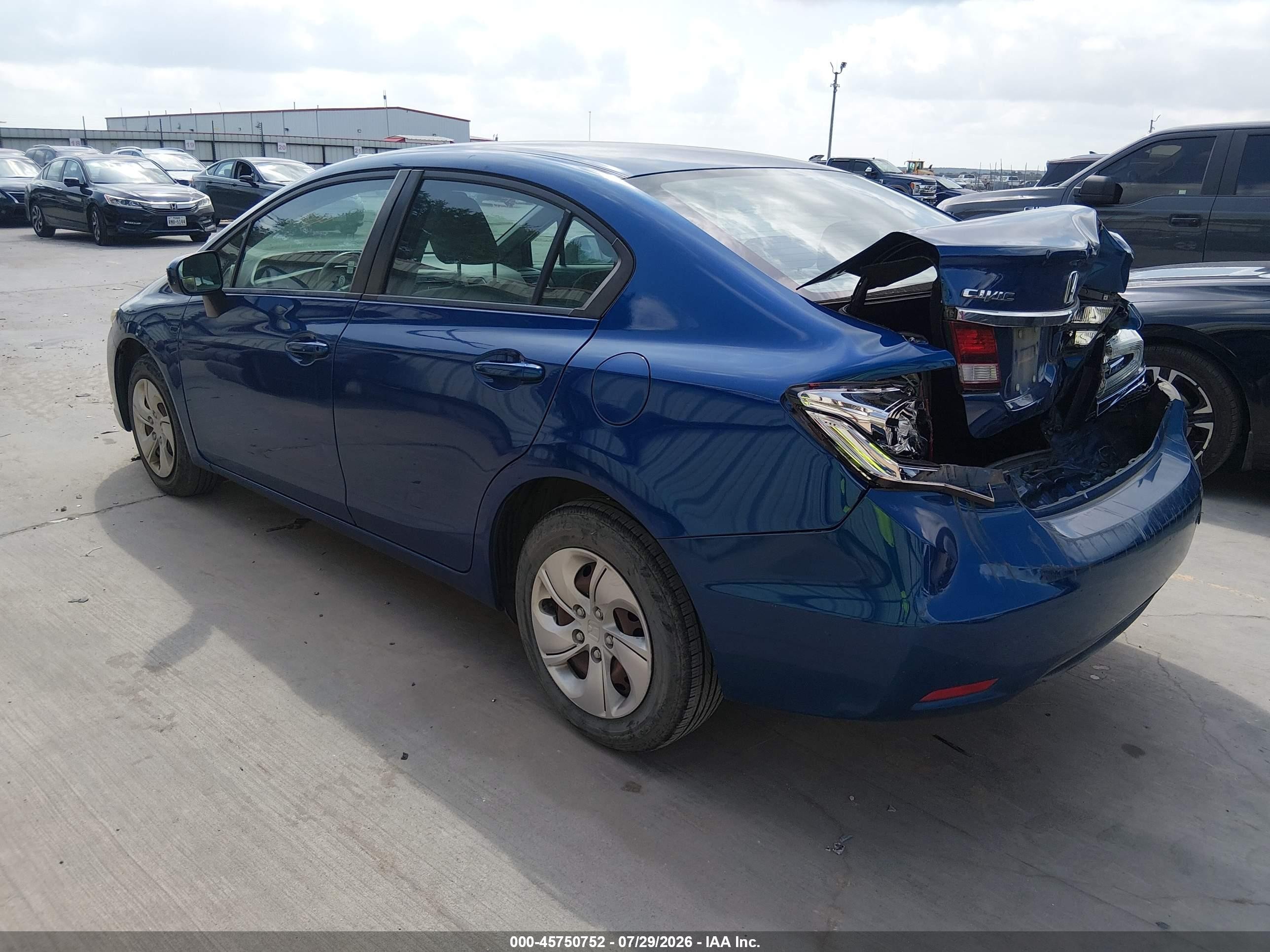 2014 Honda Civic Lx Blue vin: 19XFB2F53EE267523