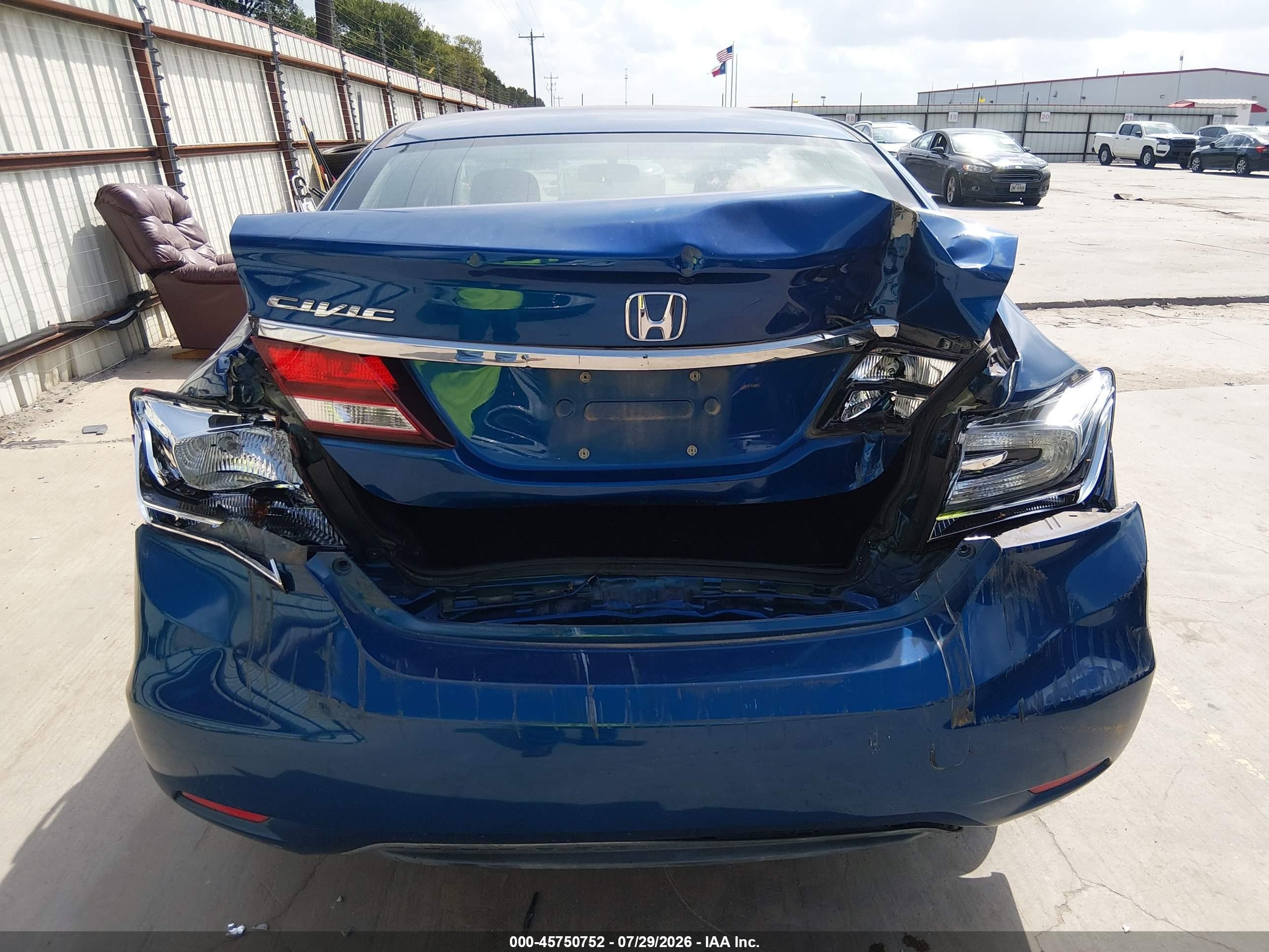 2014 Honda Civic Lx Blue vin: 19XFB2F53EE267523