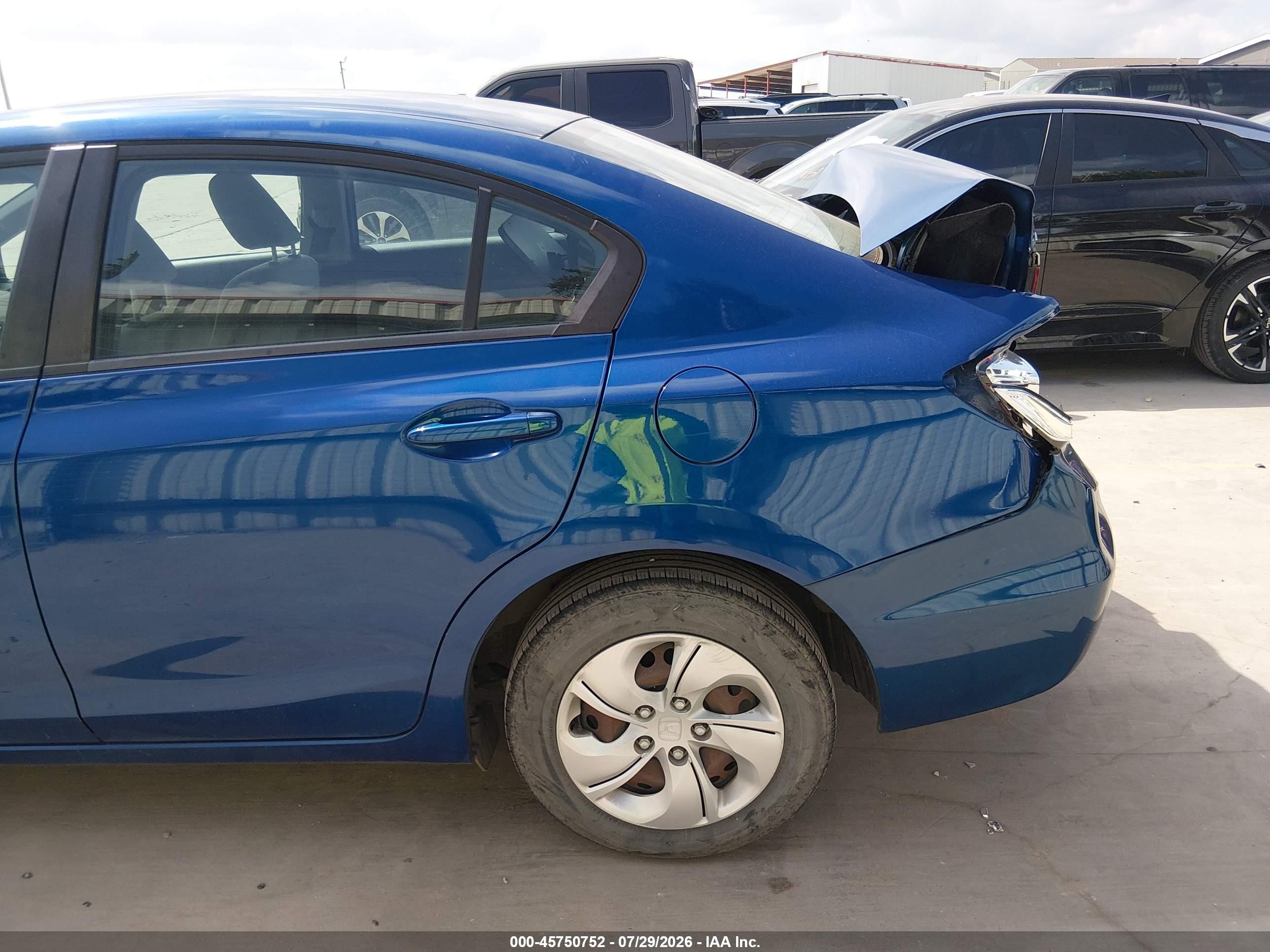 2014 Honda Civic Lx Blue vin: 19XFB2F53EE267523