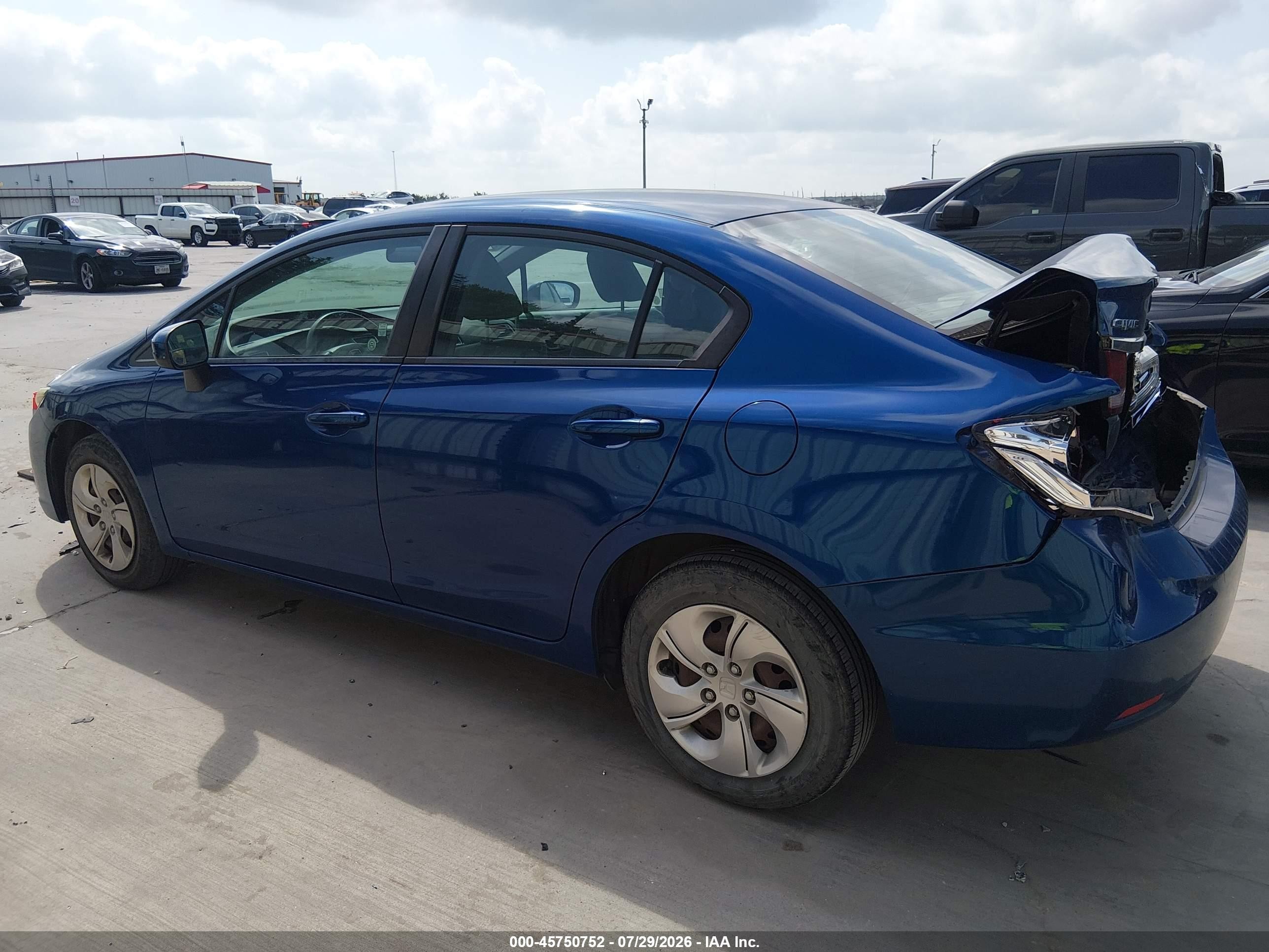 2014 Honda Civic Lx Blue vin: 19XFB2F53EE267523
