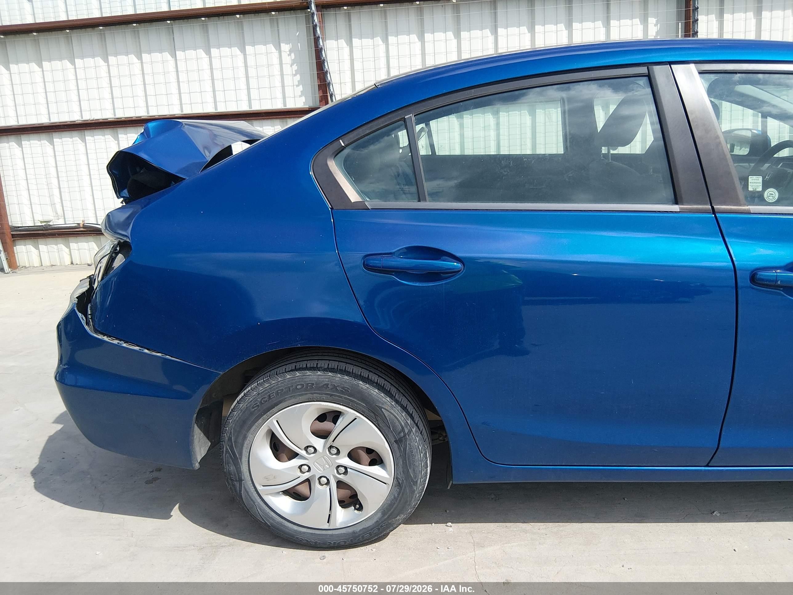 2014 Honda Civic Lx Blue vin: 19XFB2F53EE267523