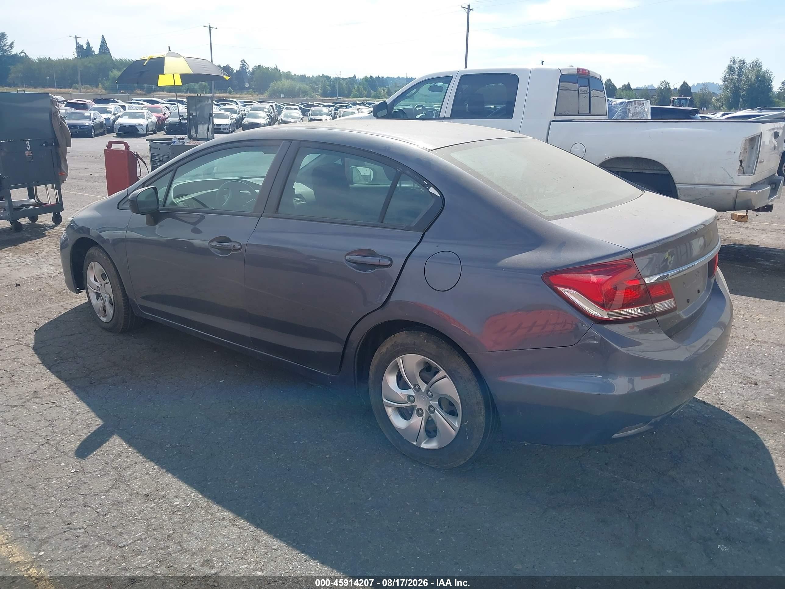 2014 Honda Civic Lx Gray vin: 19XFB2F53EE270082