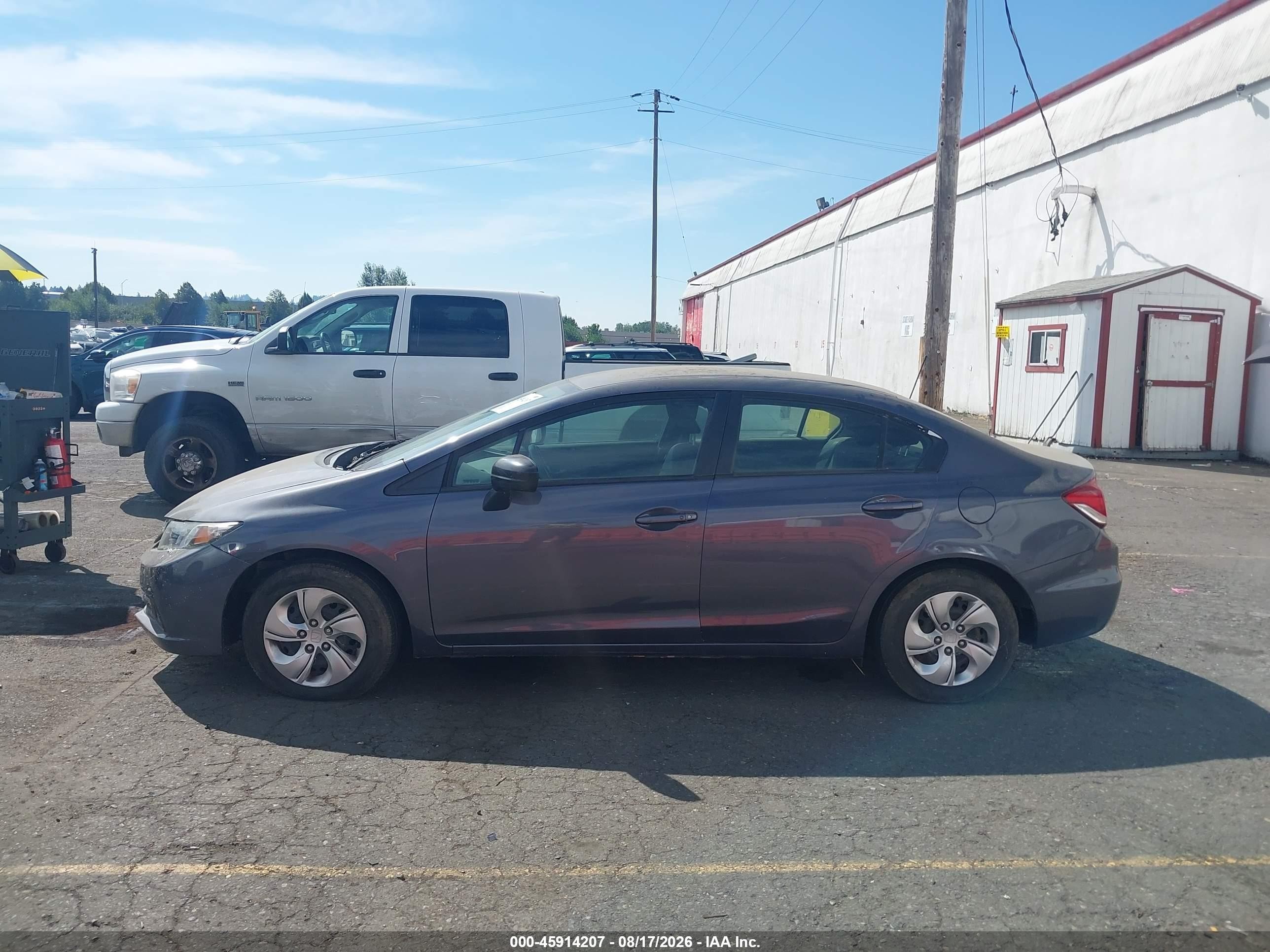 2014 Honda Civic Lx Gray vin: 19XFB2F53EE270082