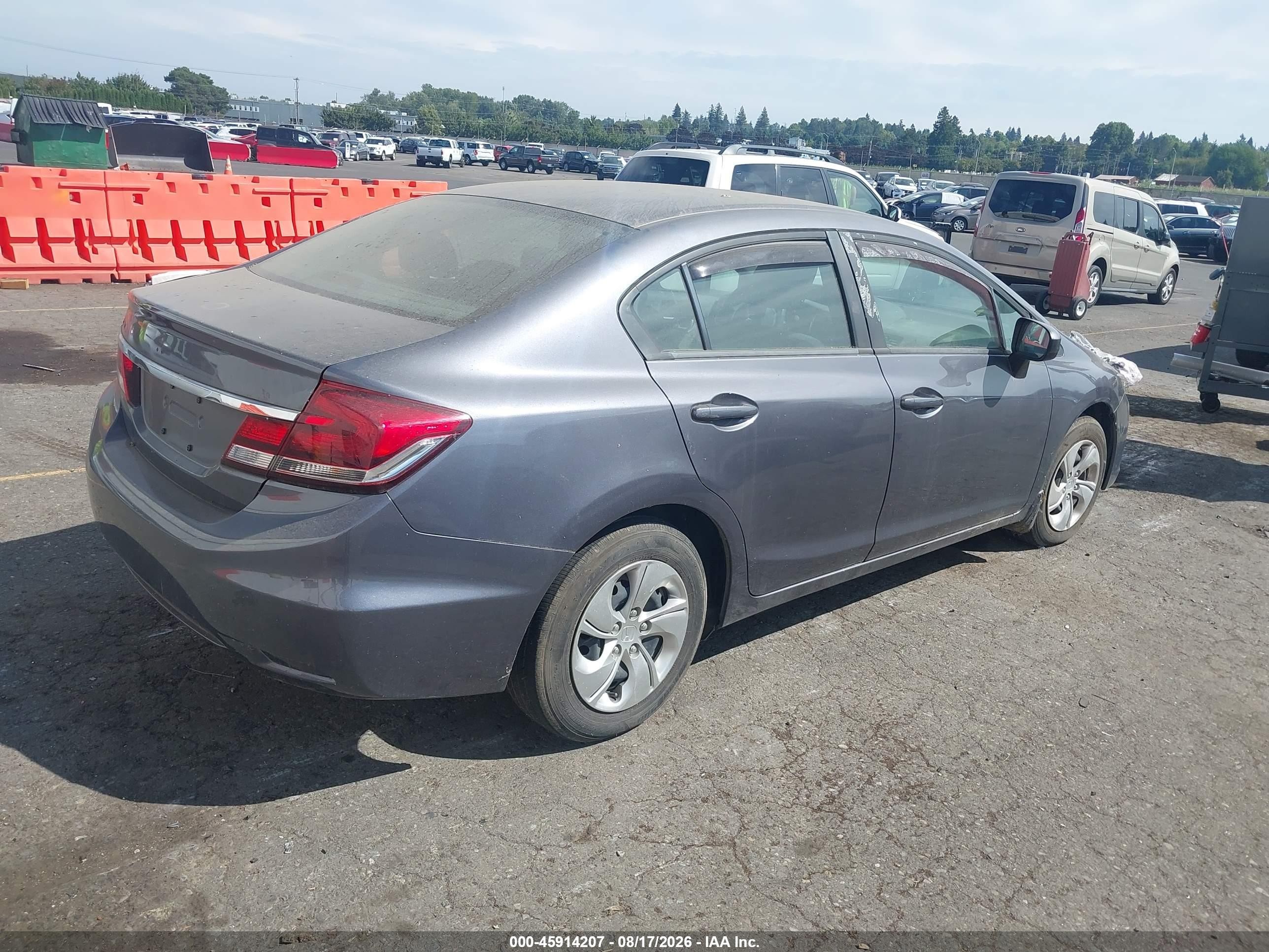 2014 Honda Civic Lx Gray vin: 19XFB2F53EE270082