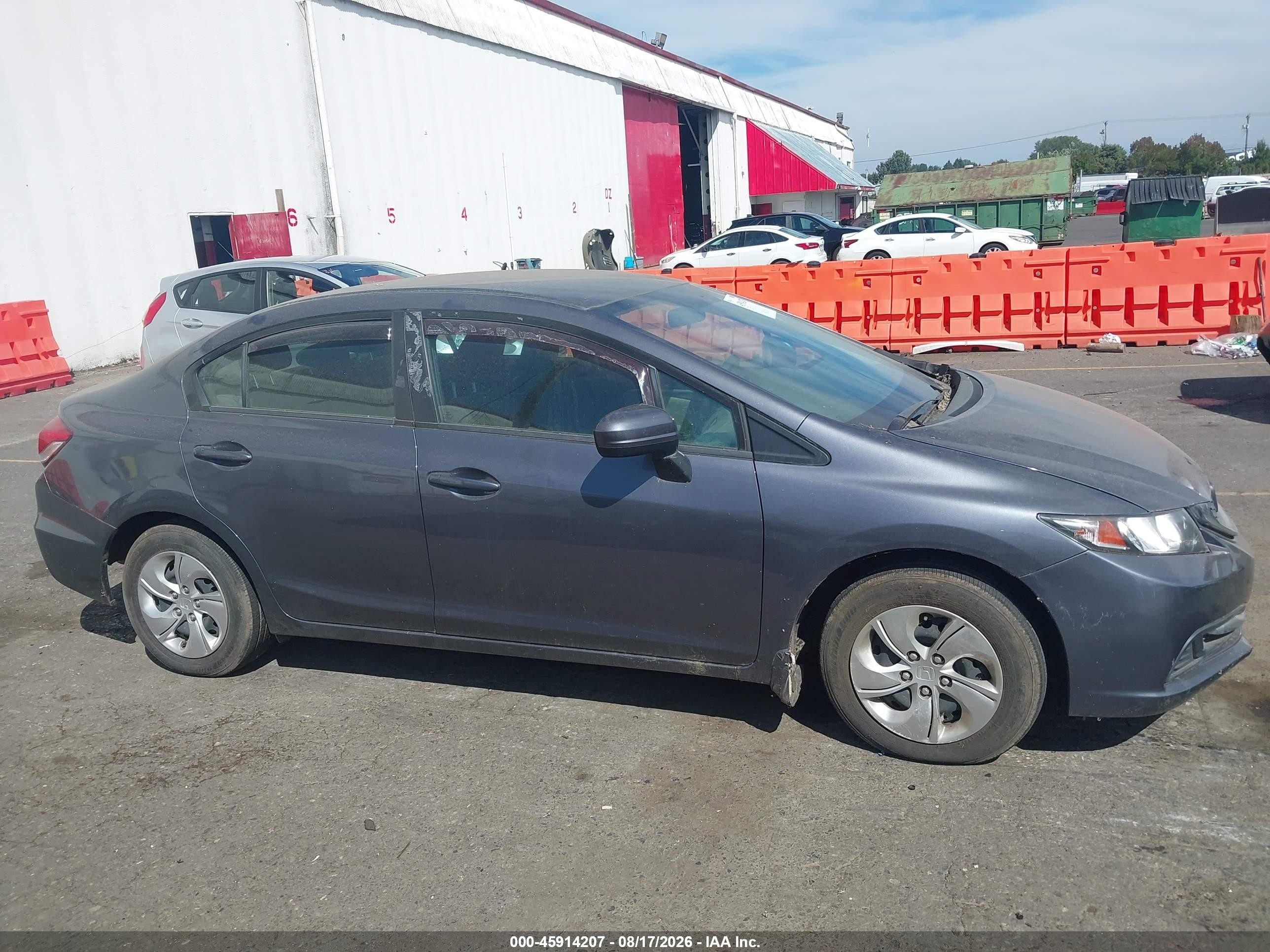 2014 Honda Civic Lx Gray vin: 19XFB2F53EE270082
