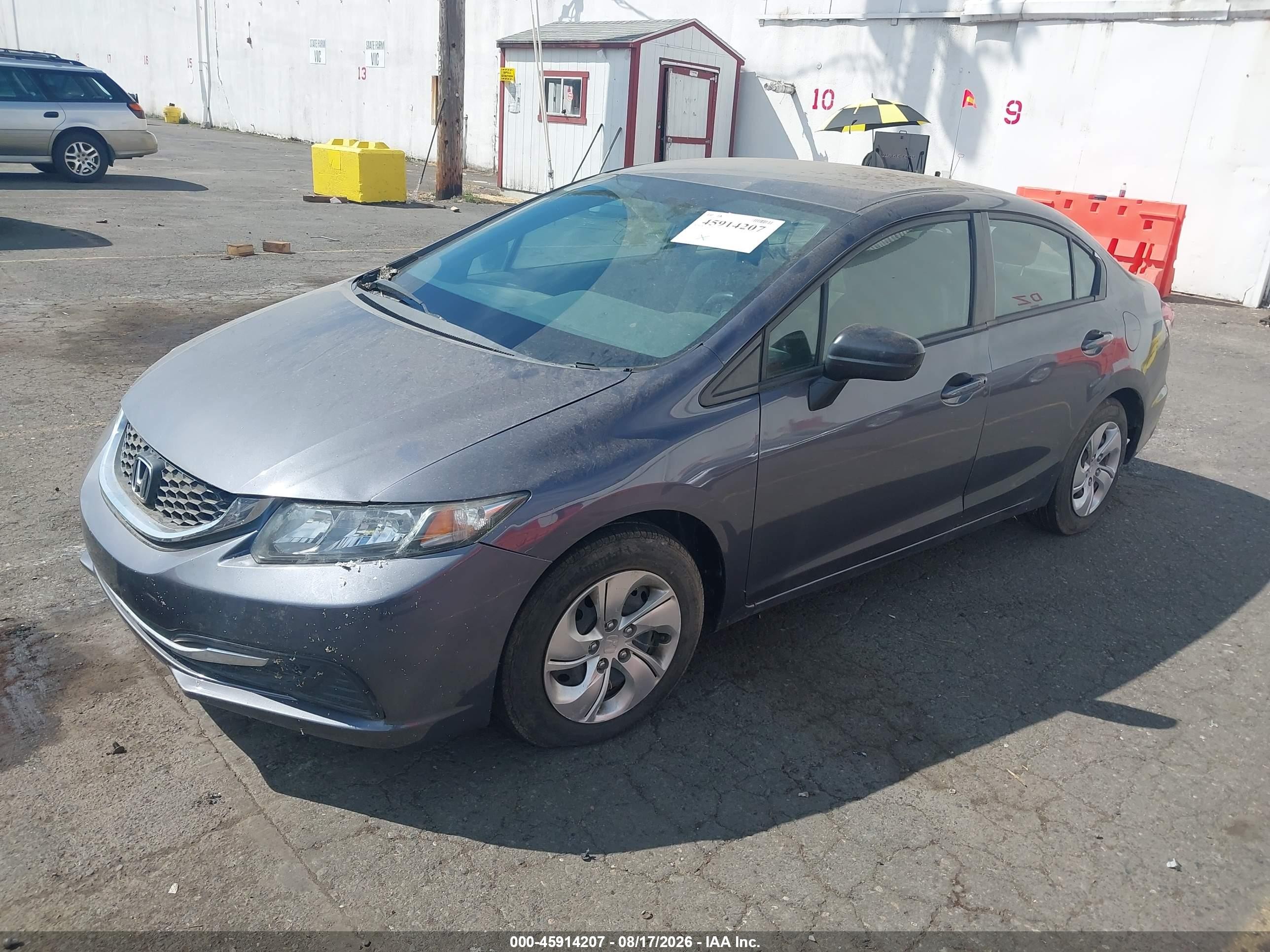 2014 Honda Civic Lx Gray vin: 19XFB2F53EE270082