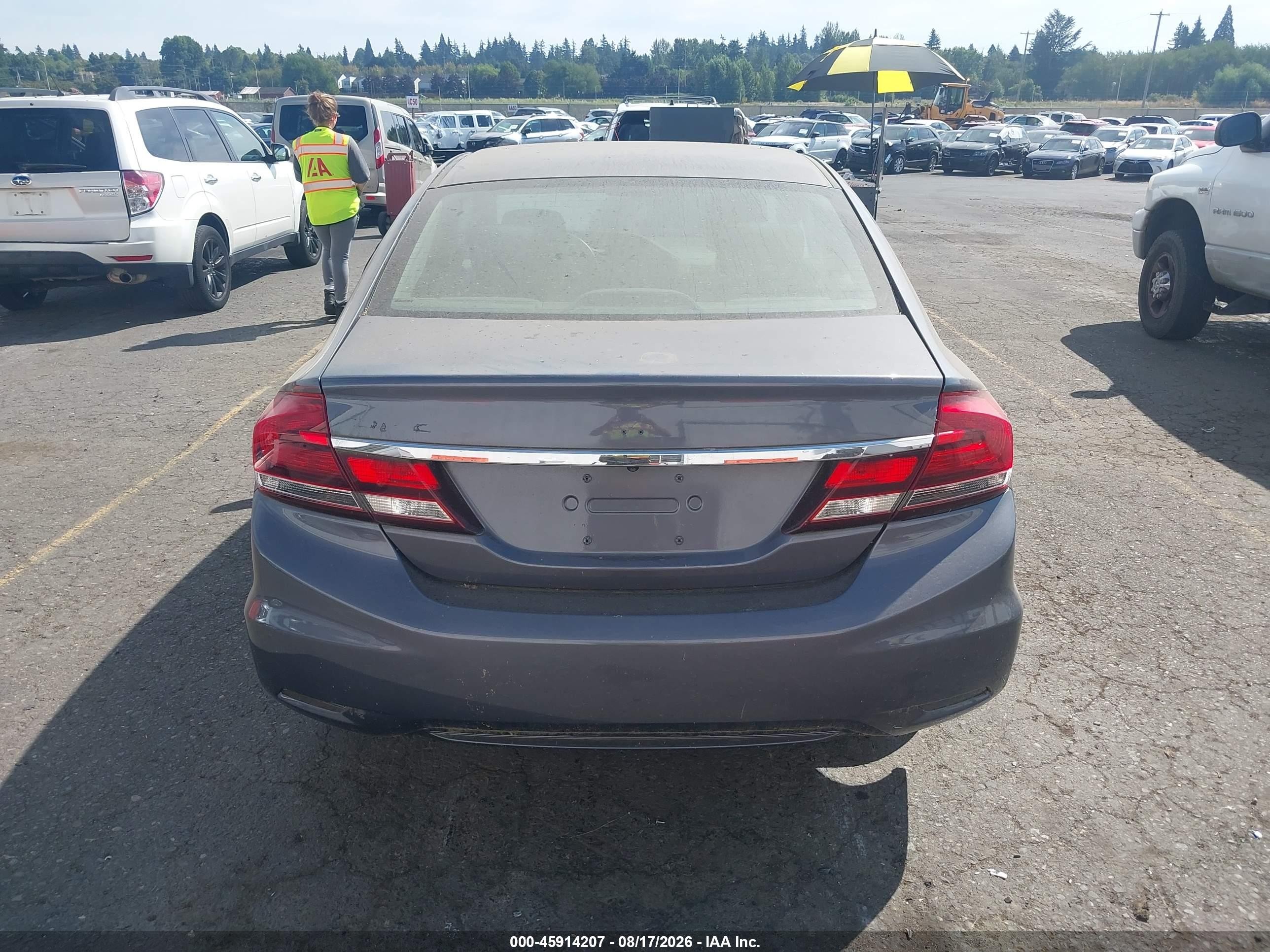 2014 Honda Civic Lx Gray vin: 19XFB2F53EE270082
