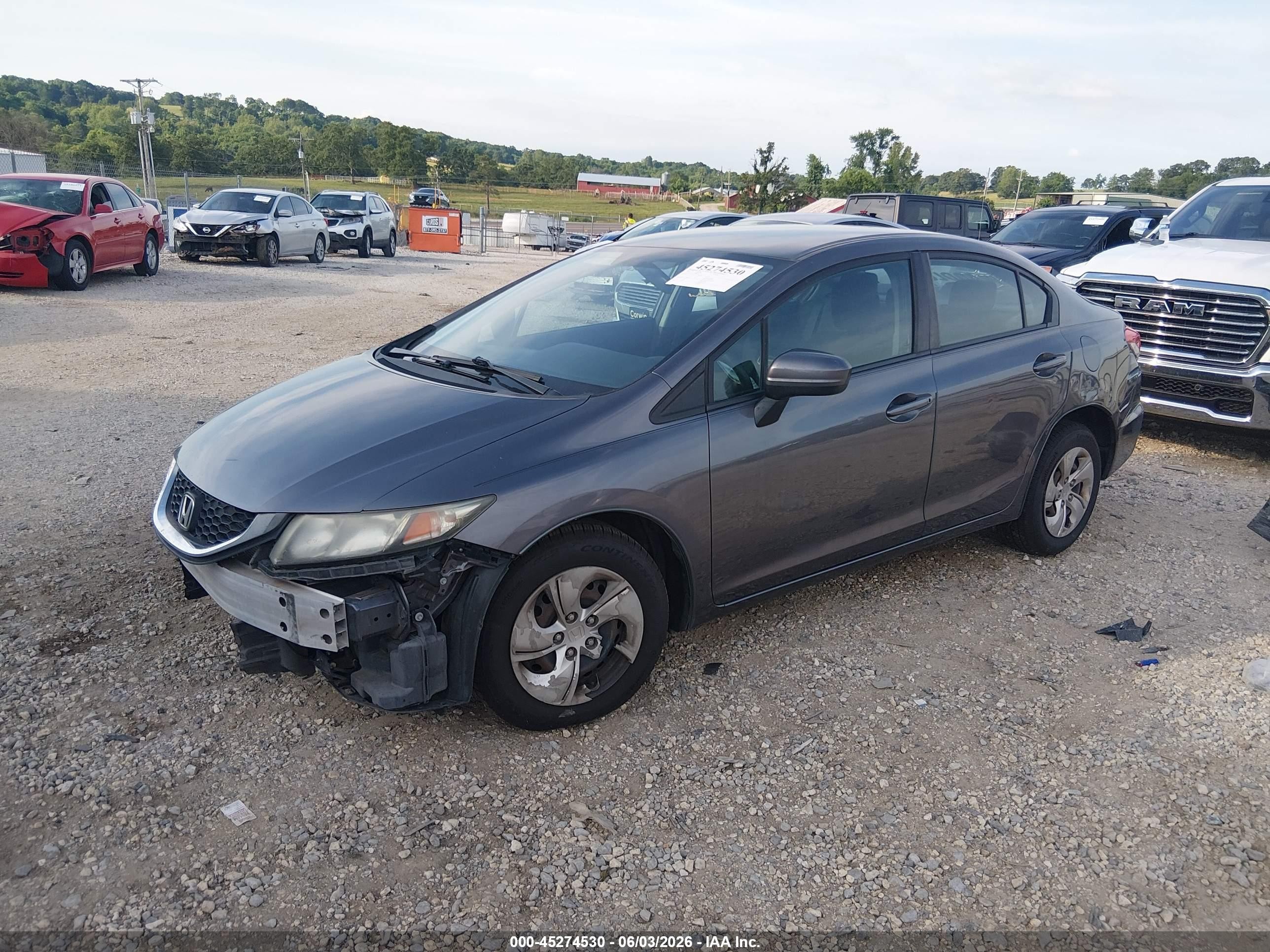 2015 Honda Civic Lx Gray vin: 19XFB2F53FE006135