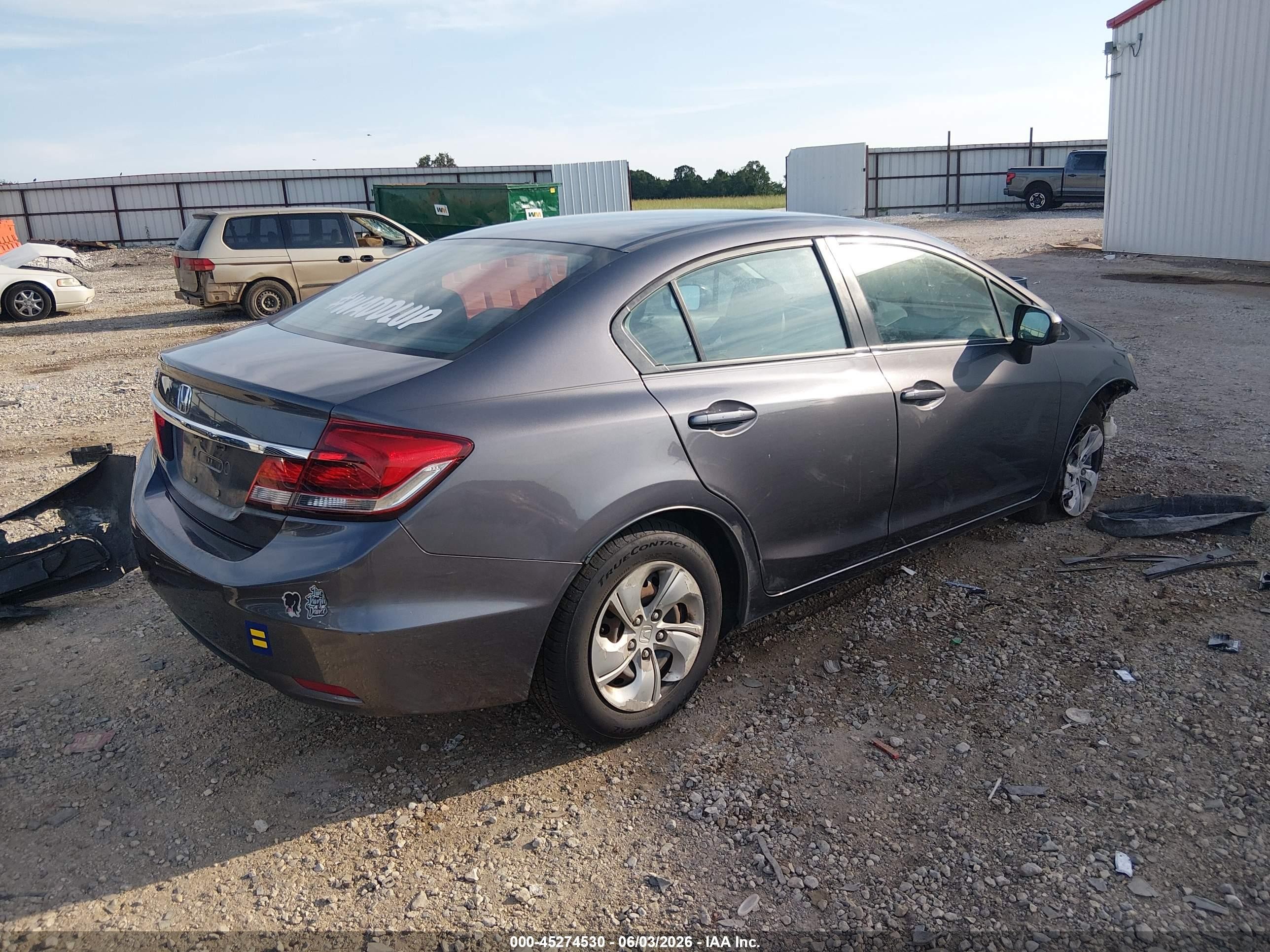 2015 Honda Civic Lx Gray vin: 19XFB2F53FE006135
