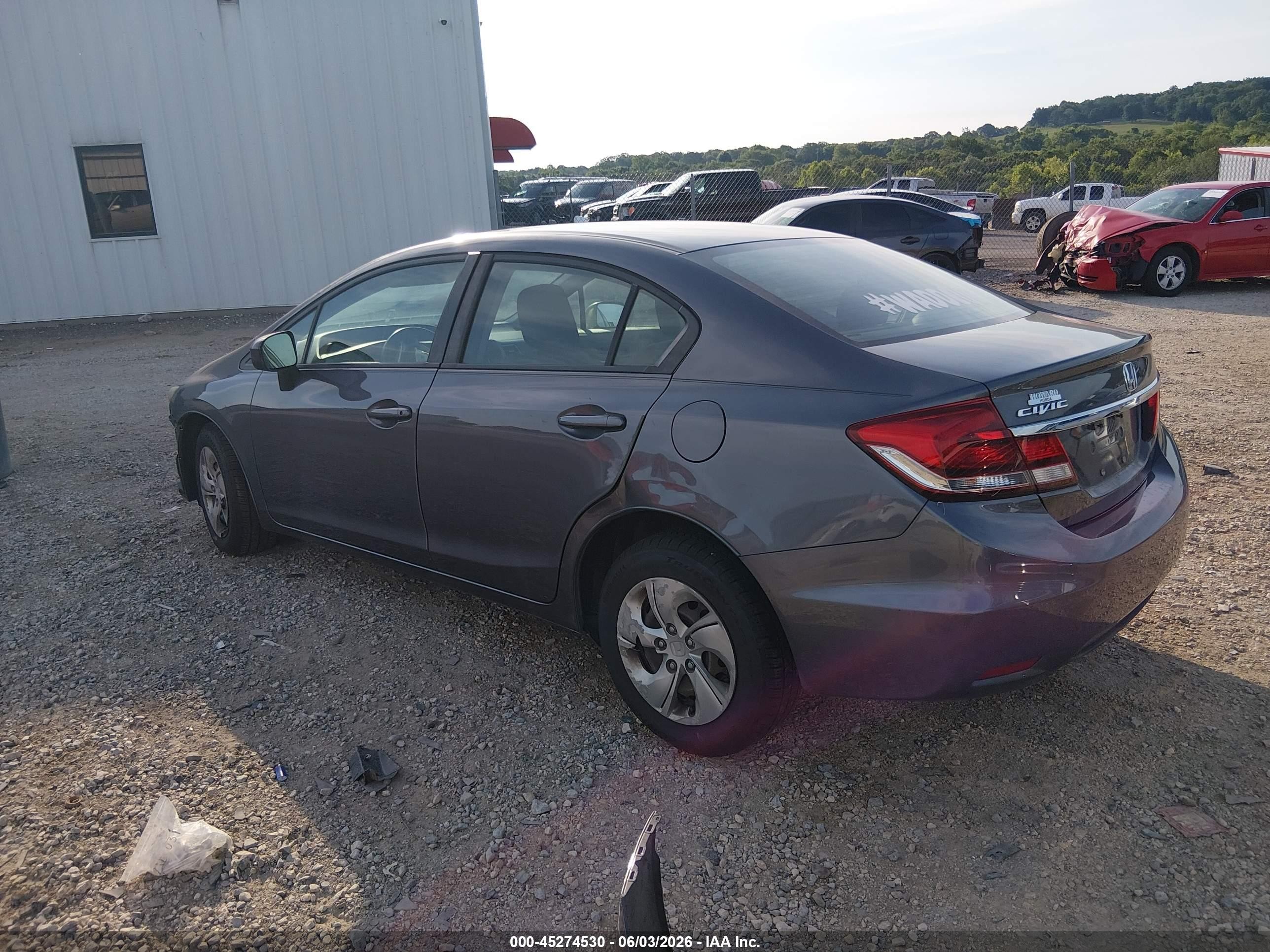 2015 Honda Civic Lx Gray vin: 19XFB2F53FE006135