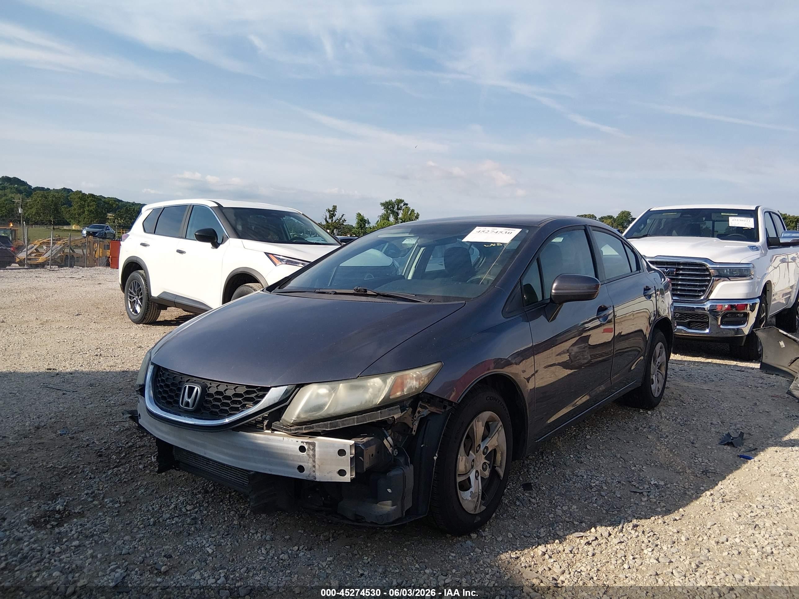 2015 Honda Civic Lx Gray vin: 19XFB2F53FE006135