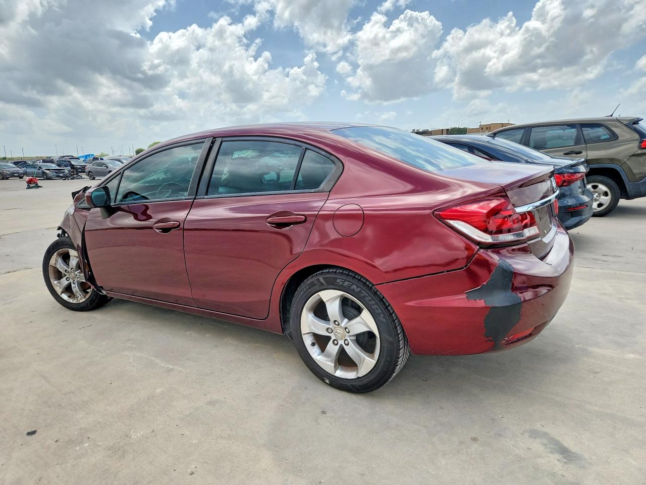 2015 Honda Civic Lx Burgundy vin: 19XFB2F53FE009505