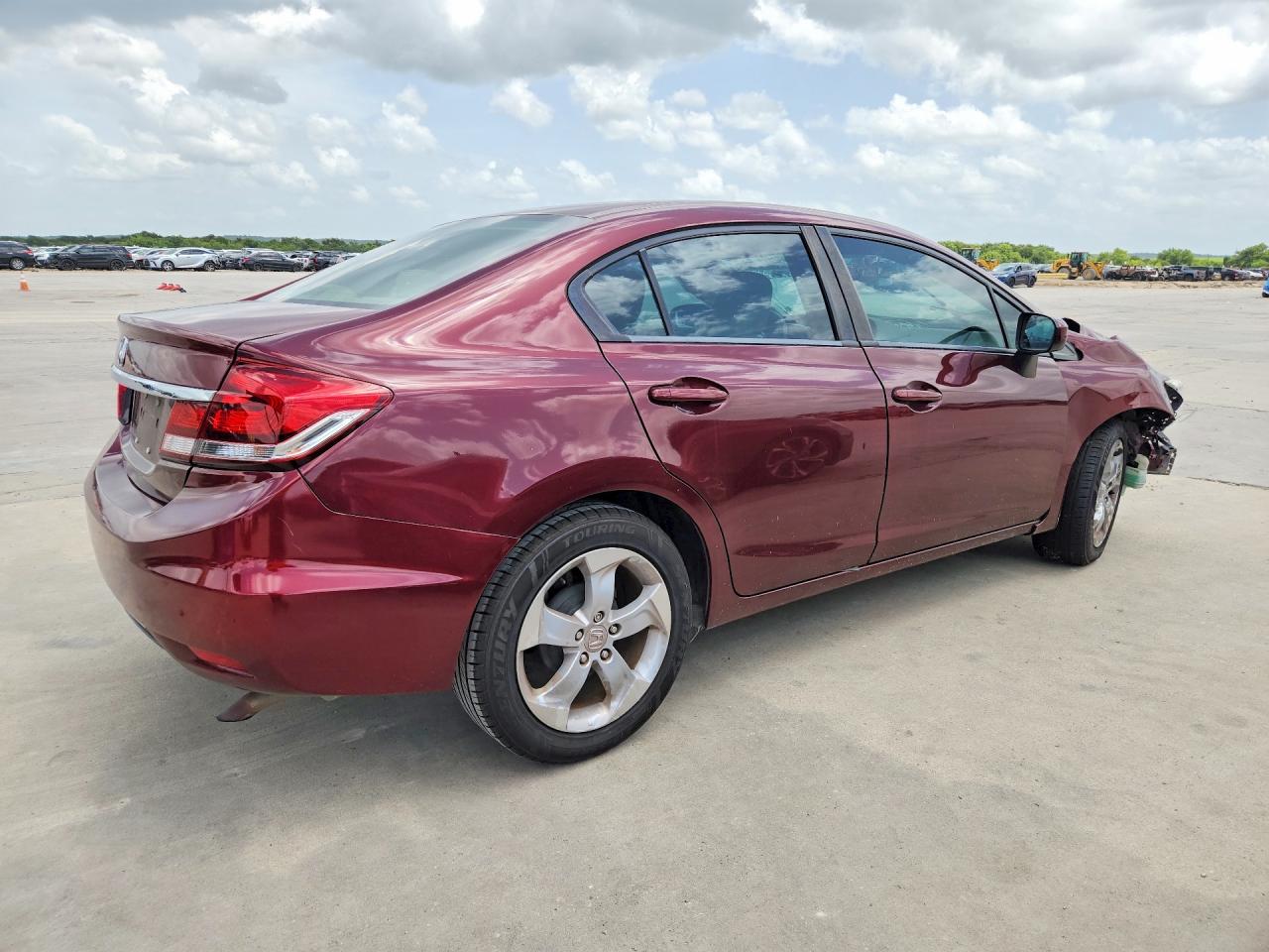 2015 Honda Civic Lx Burgundy vin: 19XFB2F53FE009505