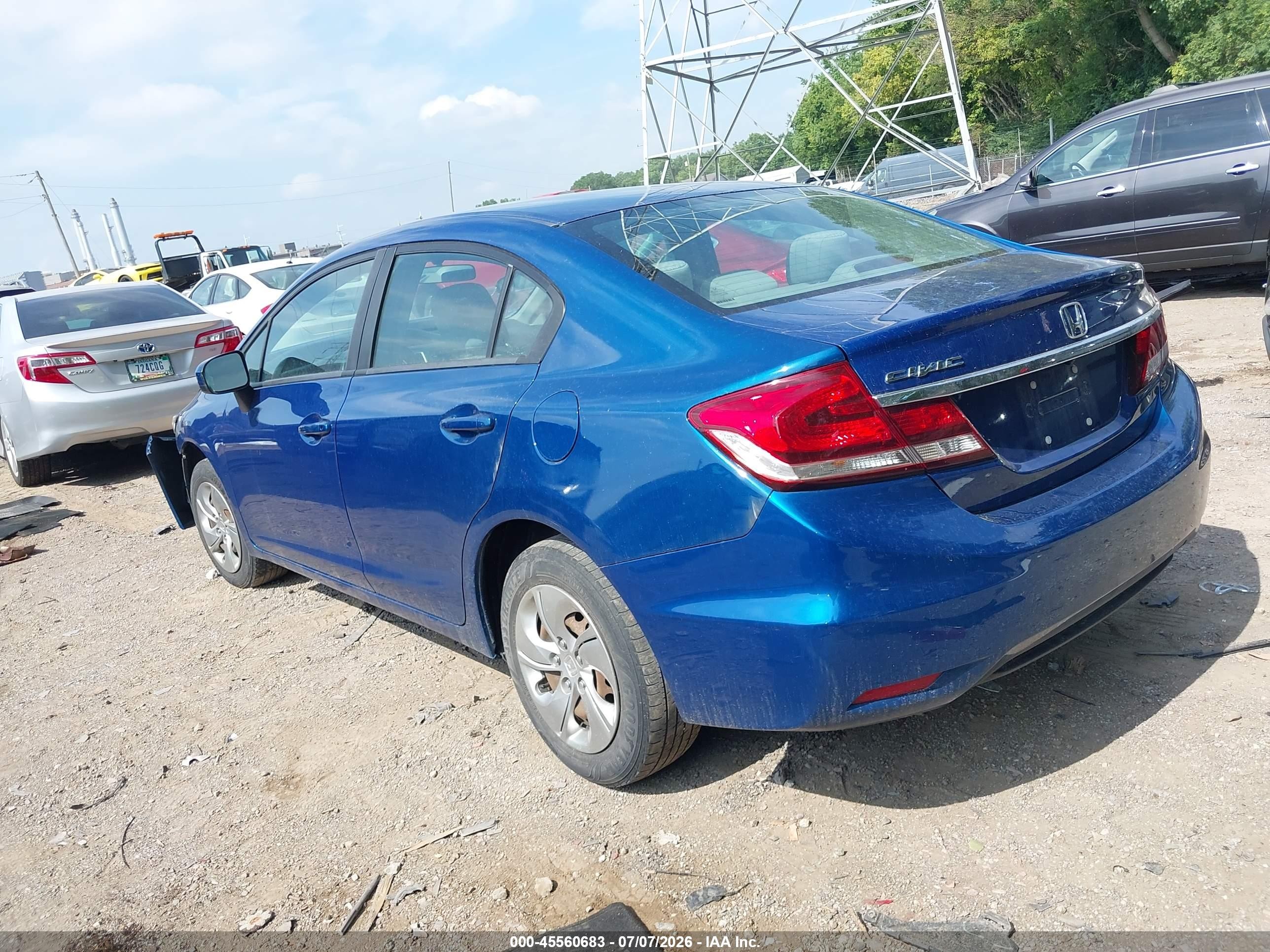 2015 Honda Civic Lx Blue vin: 19XFB2F53FE023484