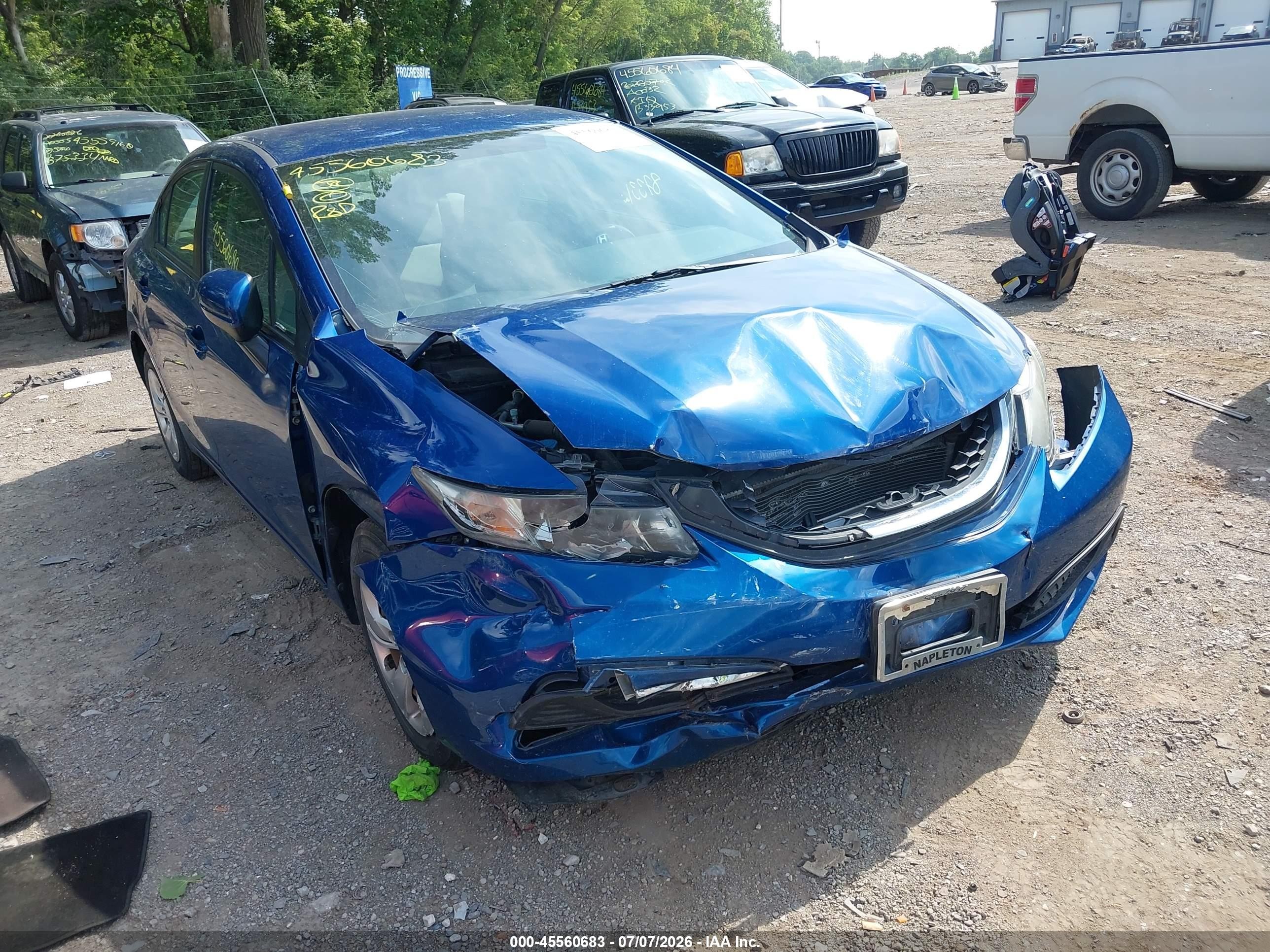 2015 Honda Civic Lx Blue vin: 19XFB2F53FE023484