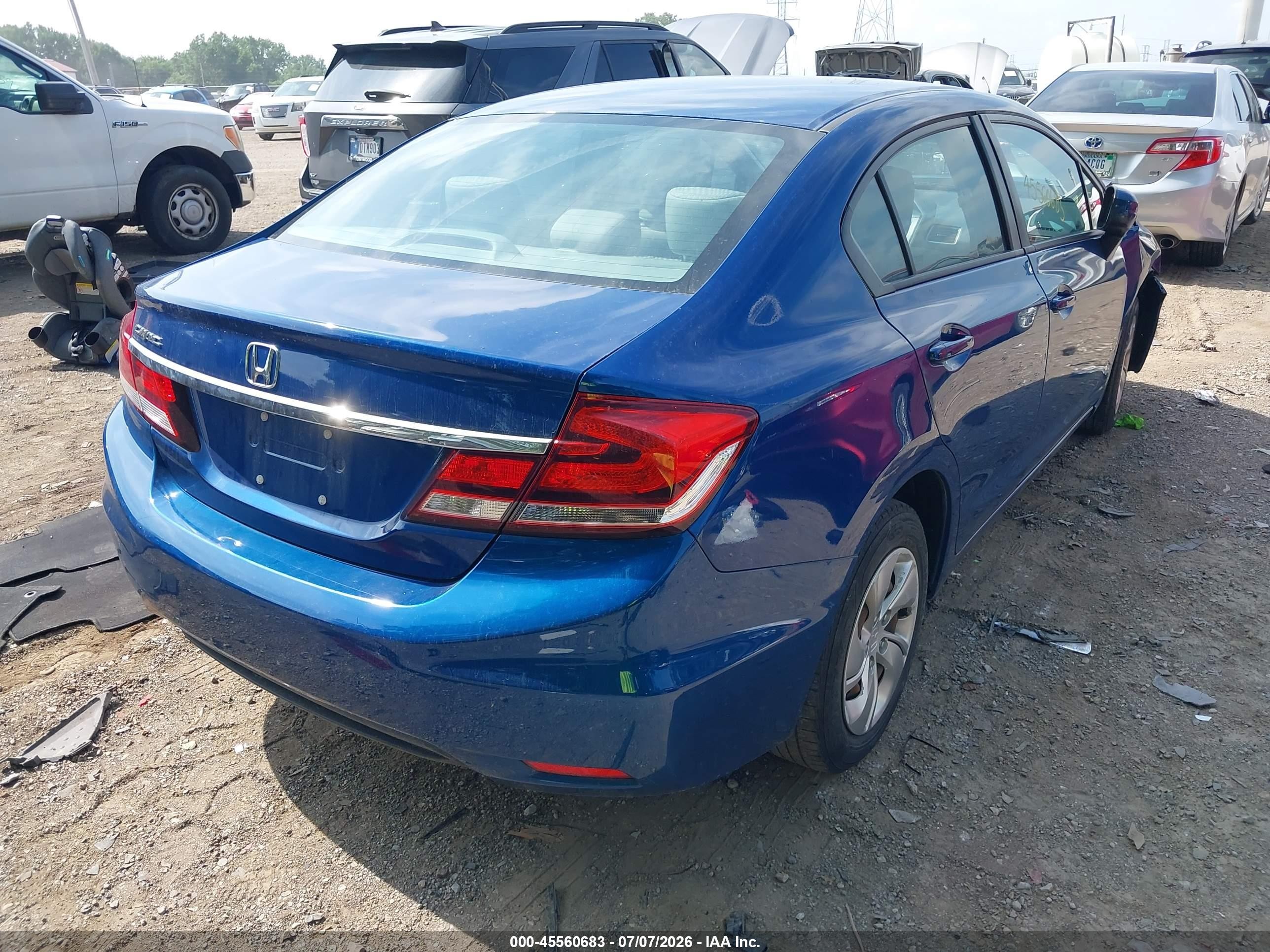 2015 Honda Civic Lx Blue vin: 19XFB2F53FE023484