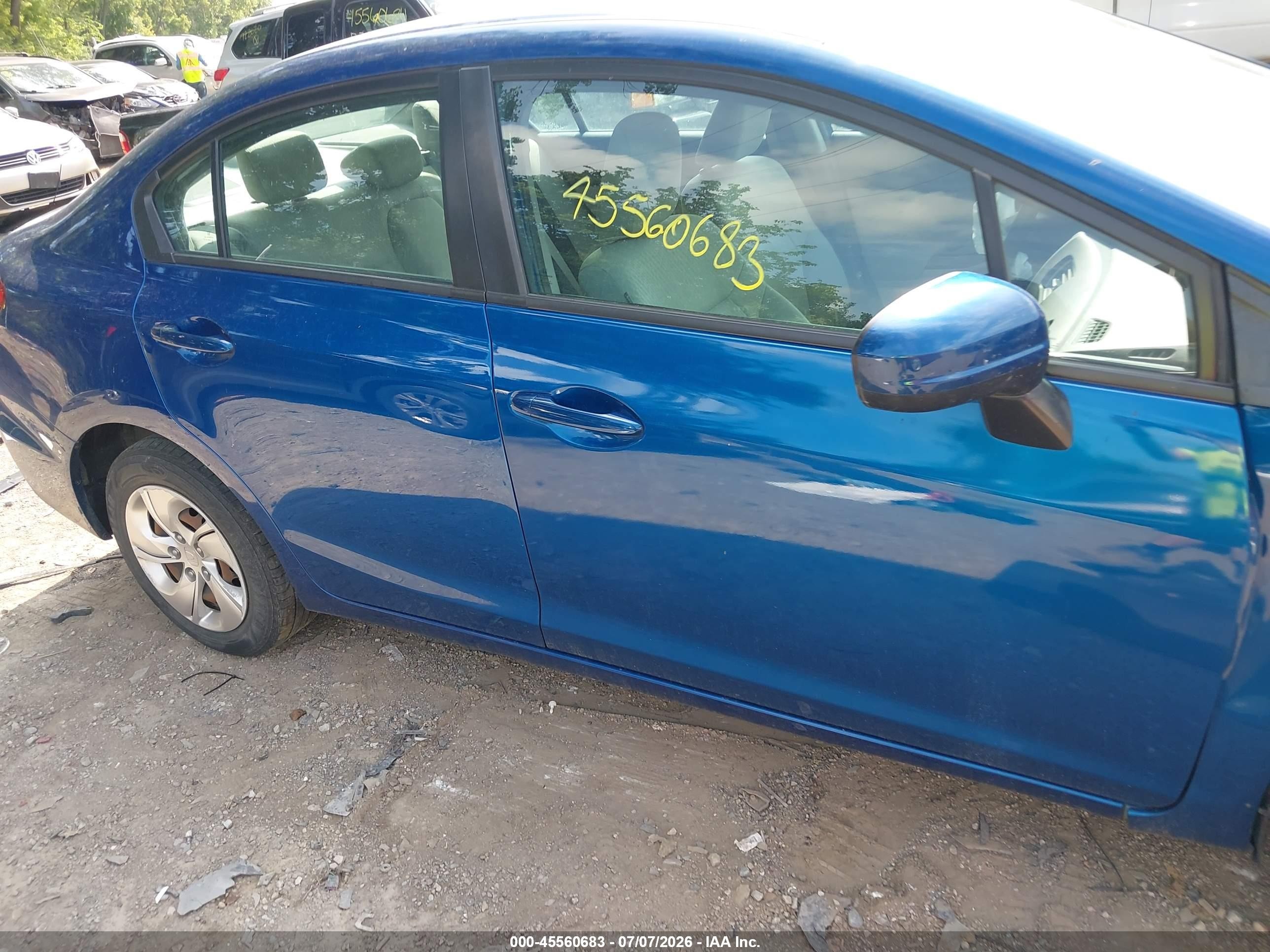 2015 Honda Civic Lx Blue vin: 19XFB2F53FE023484