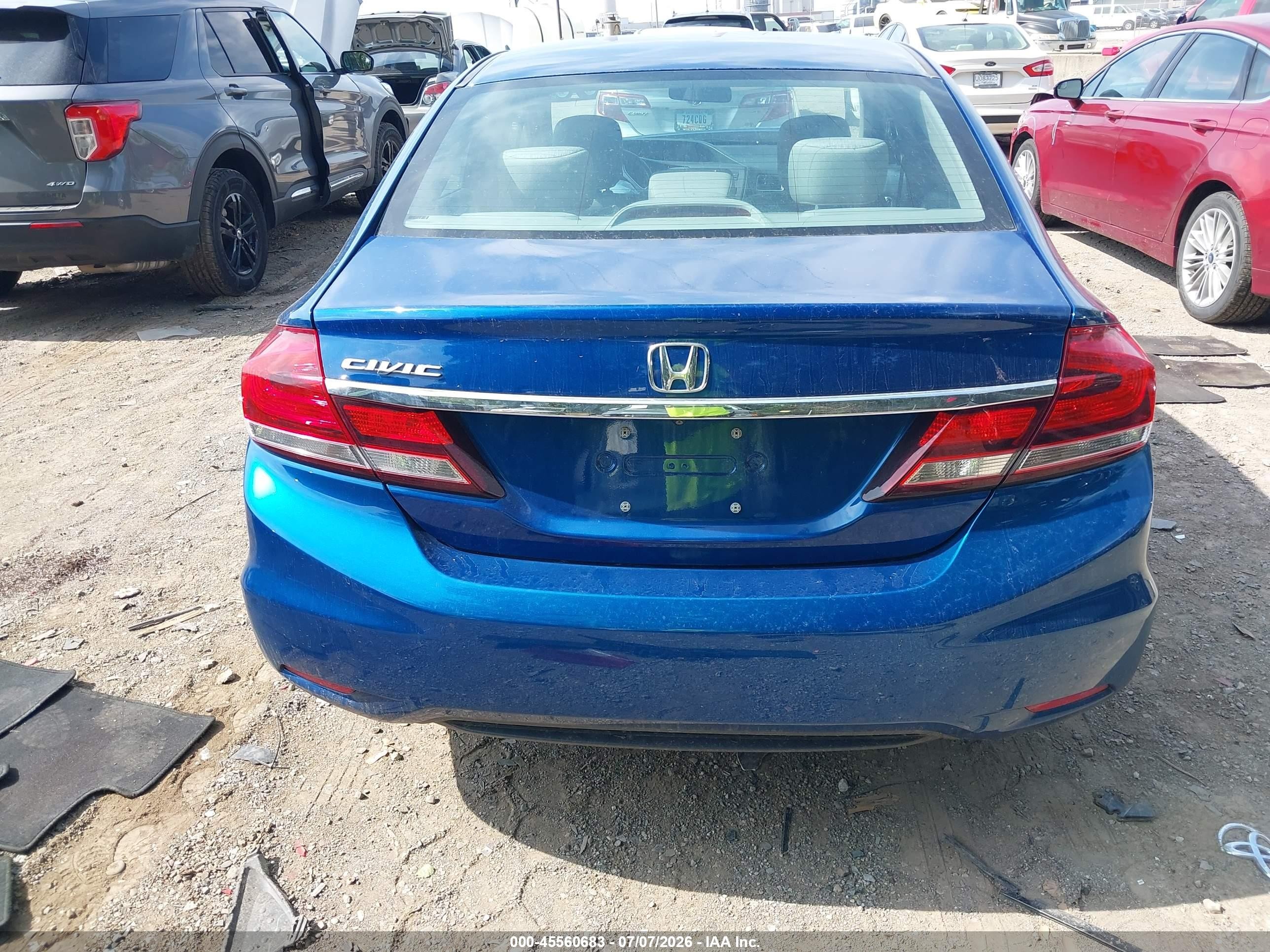 2015 Honda Civic Lx Blue vin: 19XFB2F53FE023484