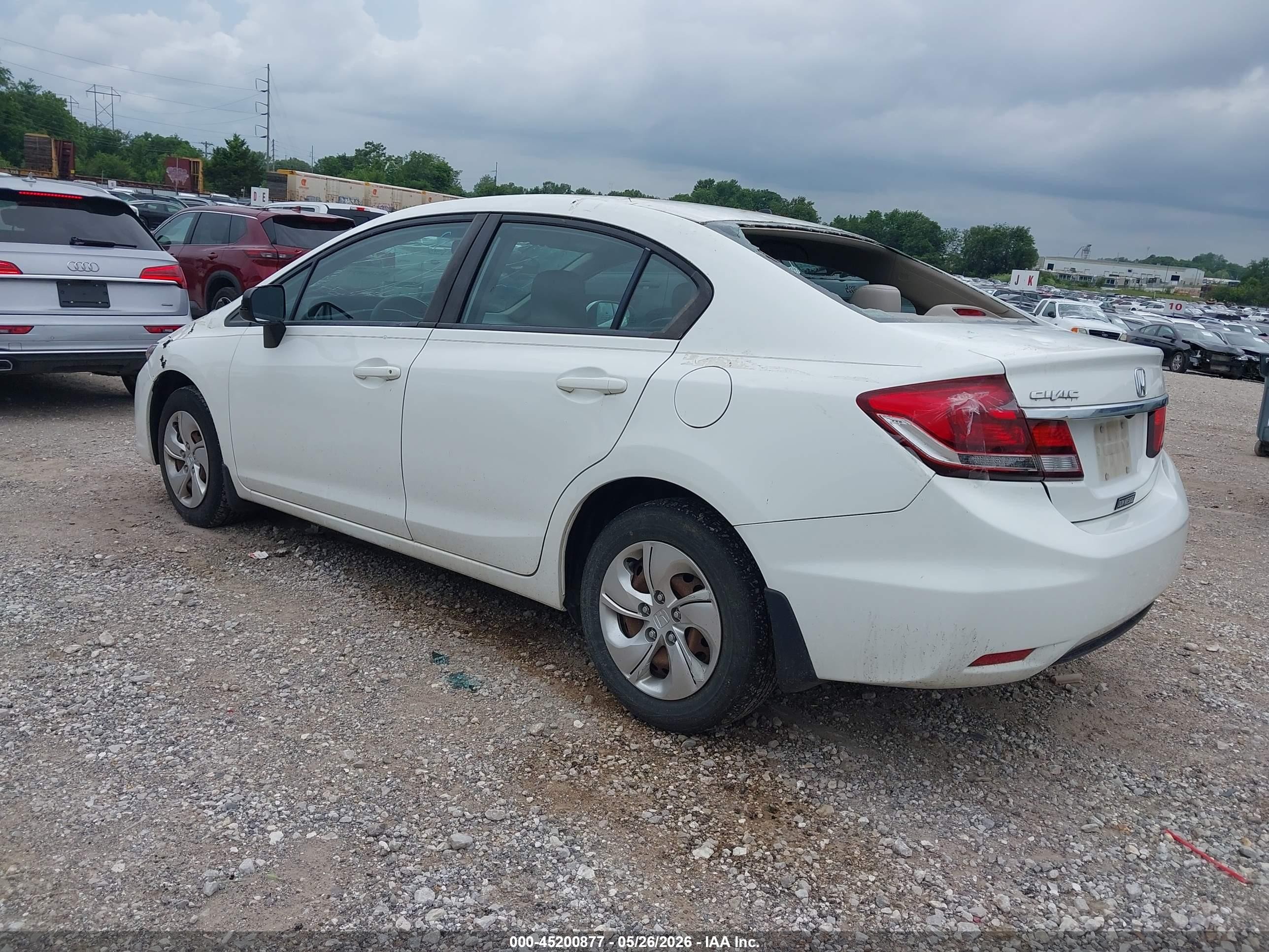 2015 Honda Civic Lx White vin: 19XFB2F53FE033674