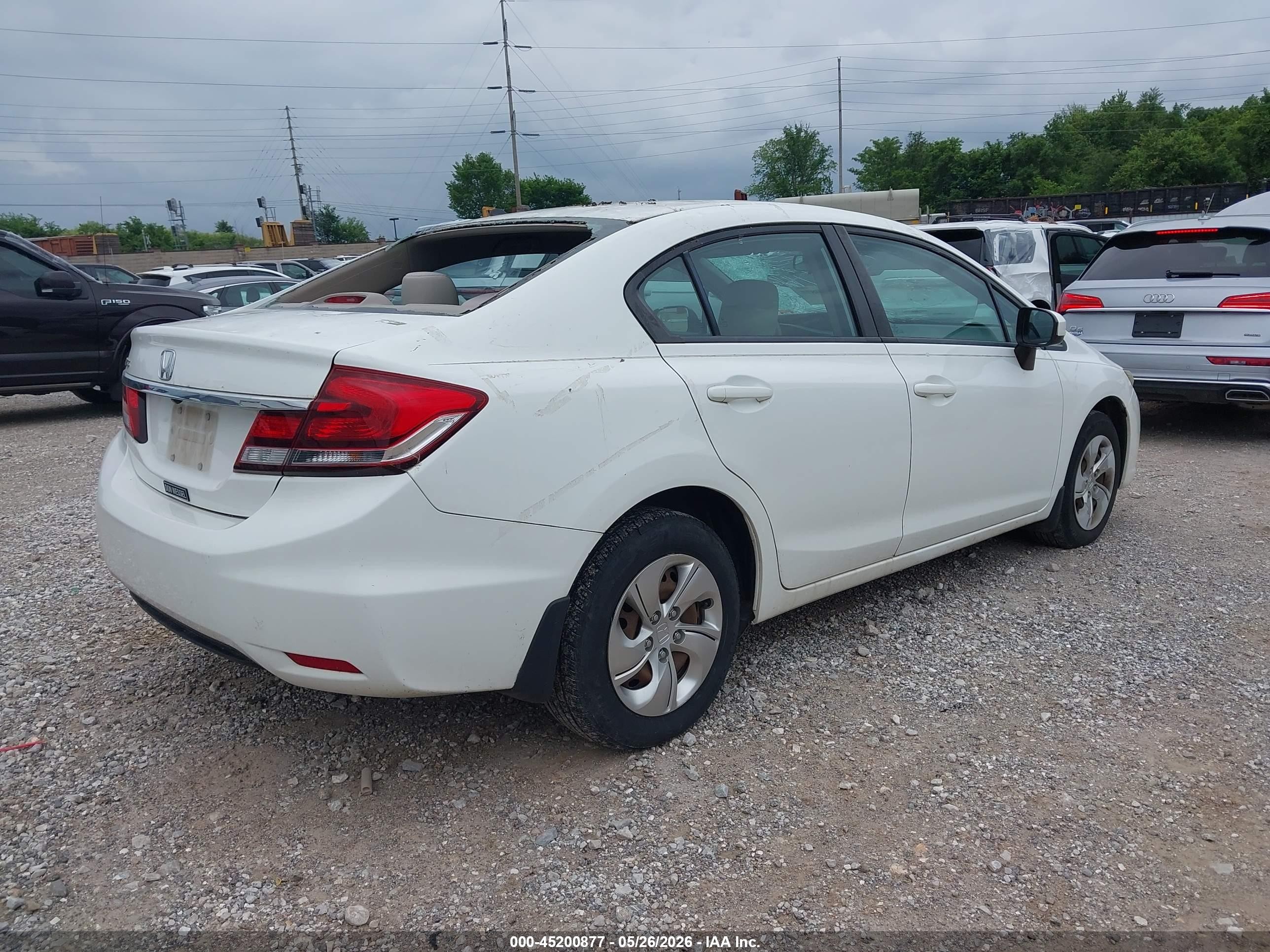 2015 Honda Civic Lx White vin: 19XFB2F53FE033674