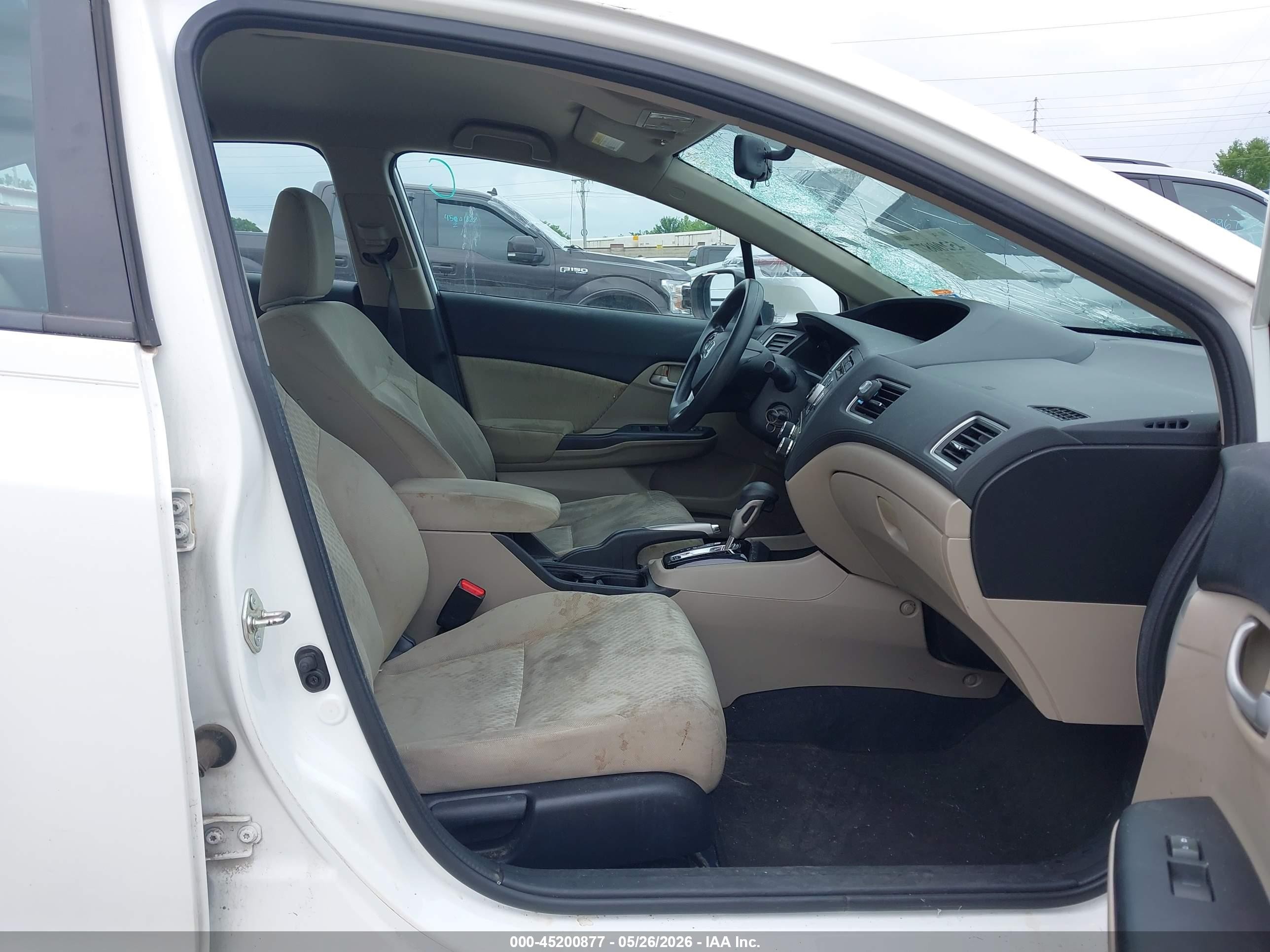 2015 Honda Civic Lx White vin: 19XFB2F53FE033674