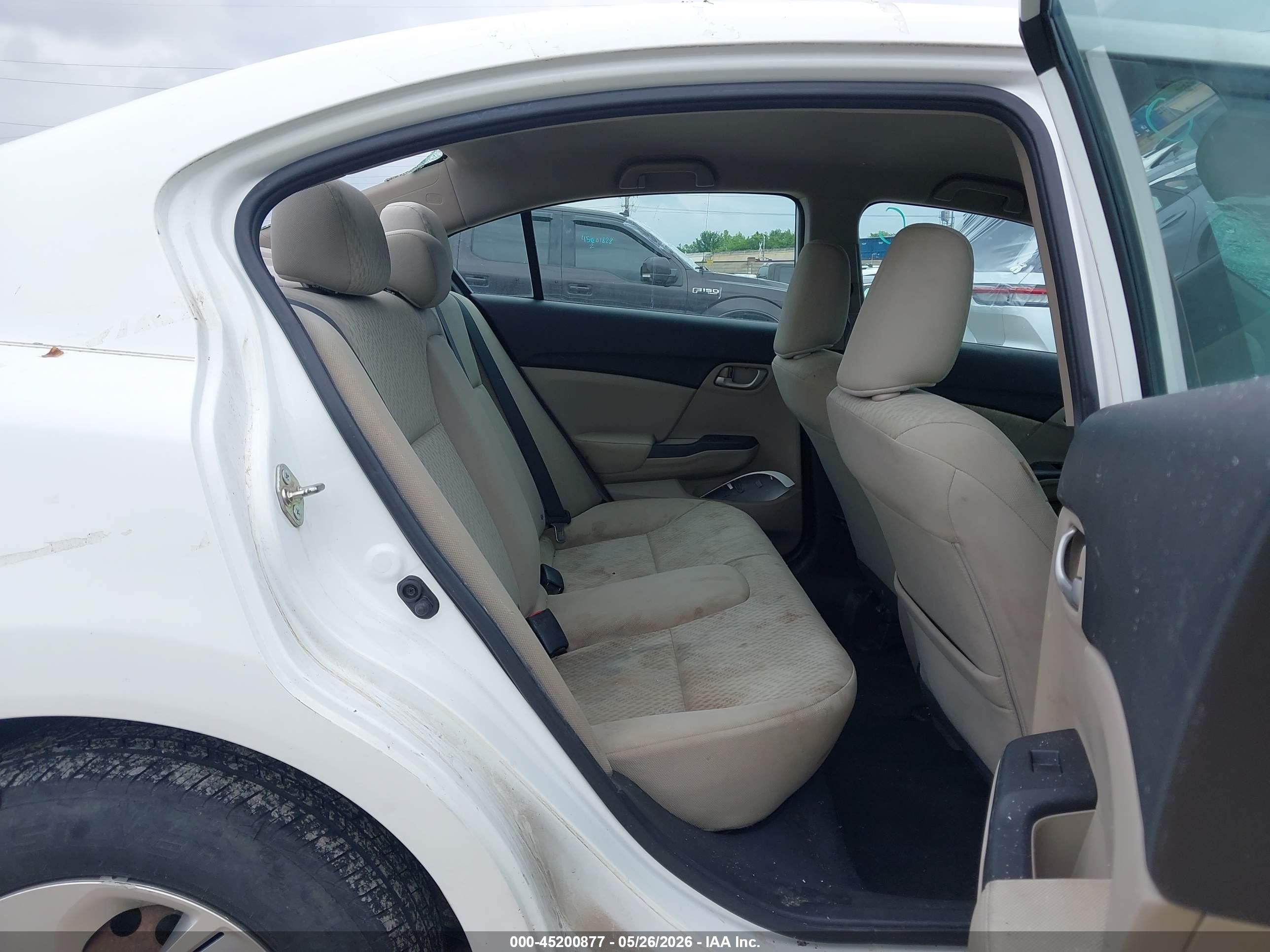 2015 Honda Civic Lx White vin: 19XFB2F53FE033674