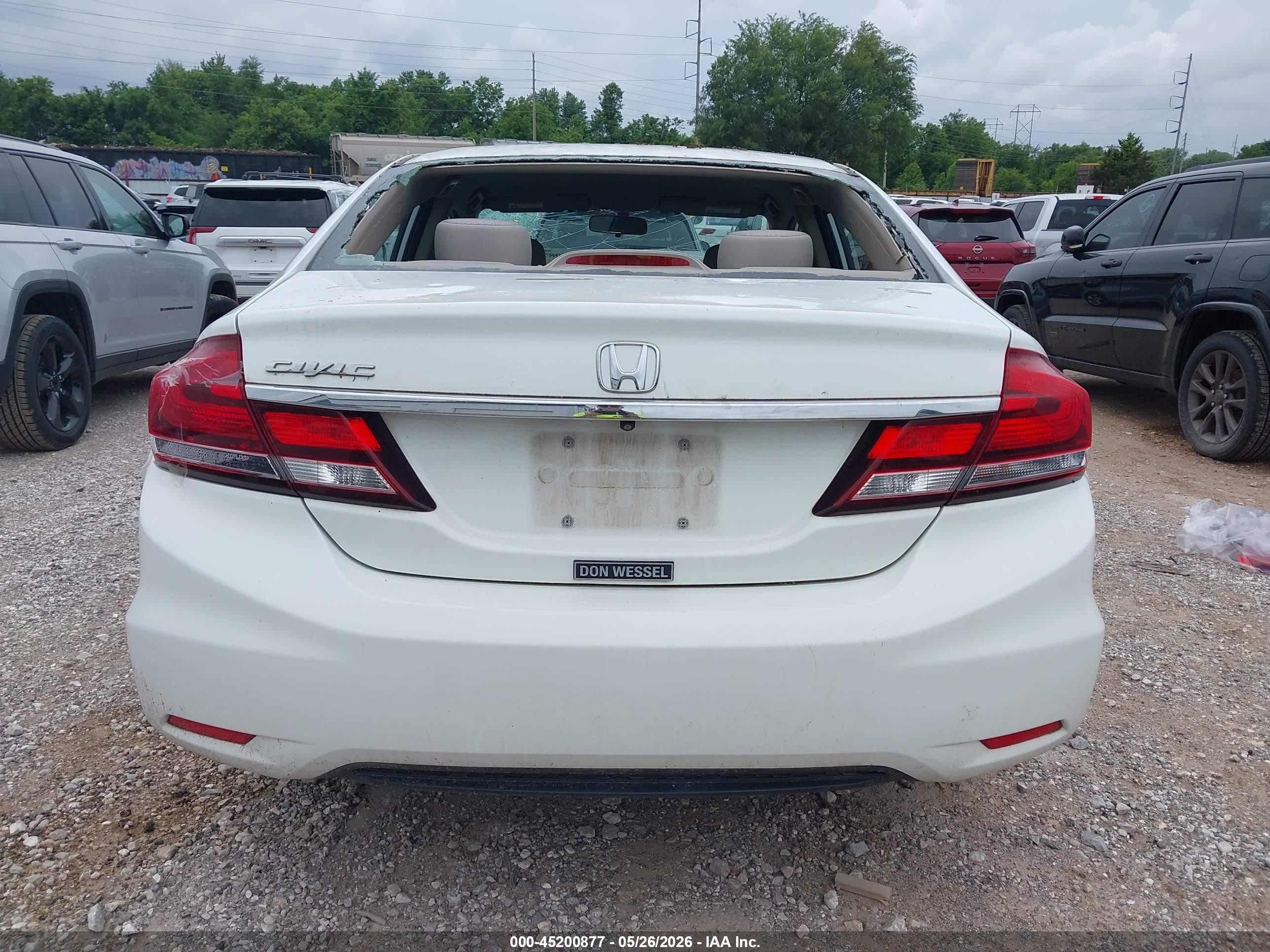 2015 Honda Civic Lx White vin: 19XFB2F53FE033674