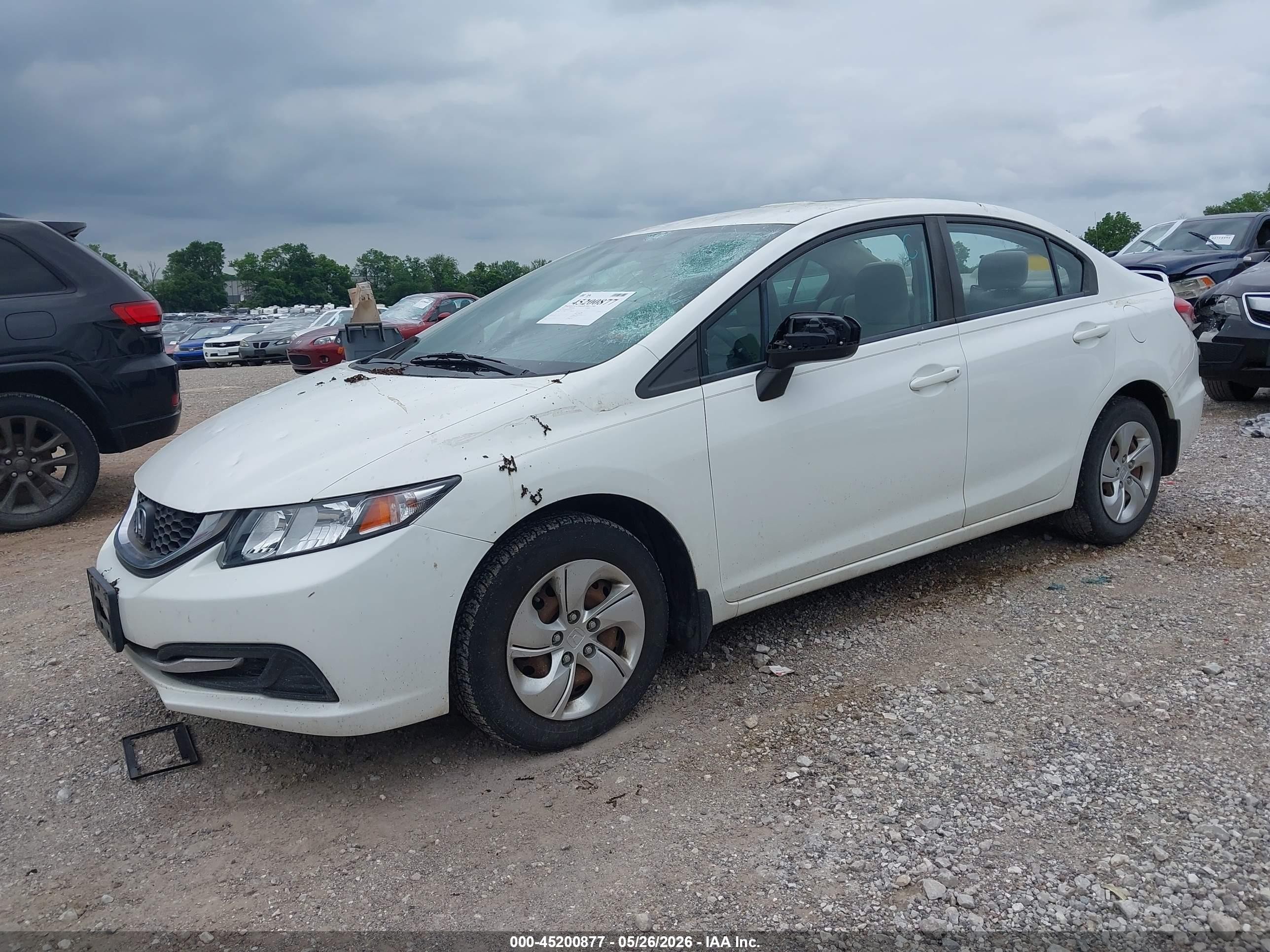 2015 Honda Civic Lx White vin: 19XFB2F53FE033674