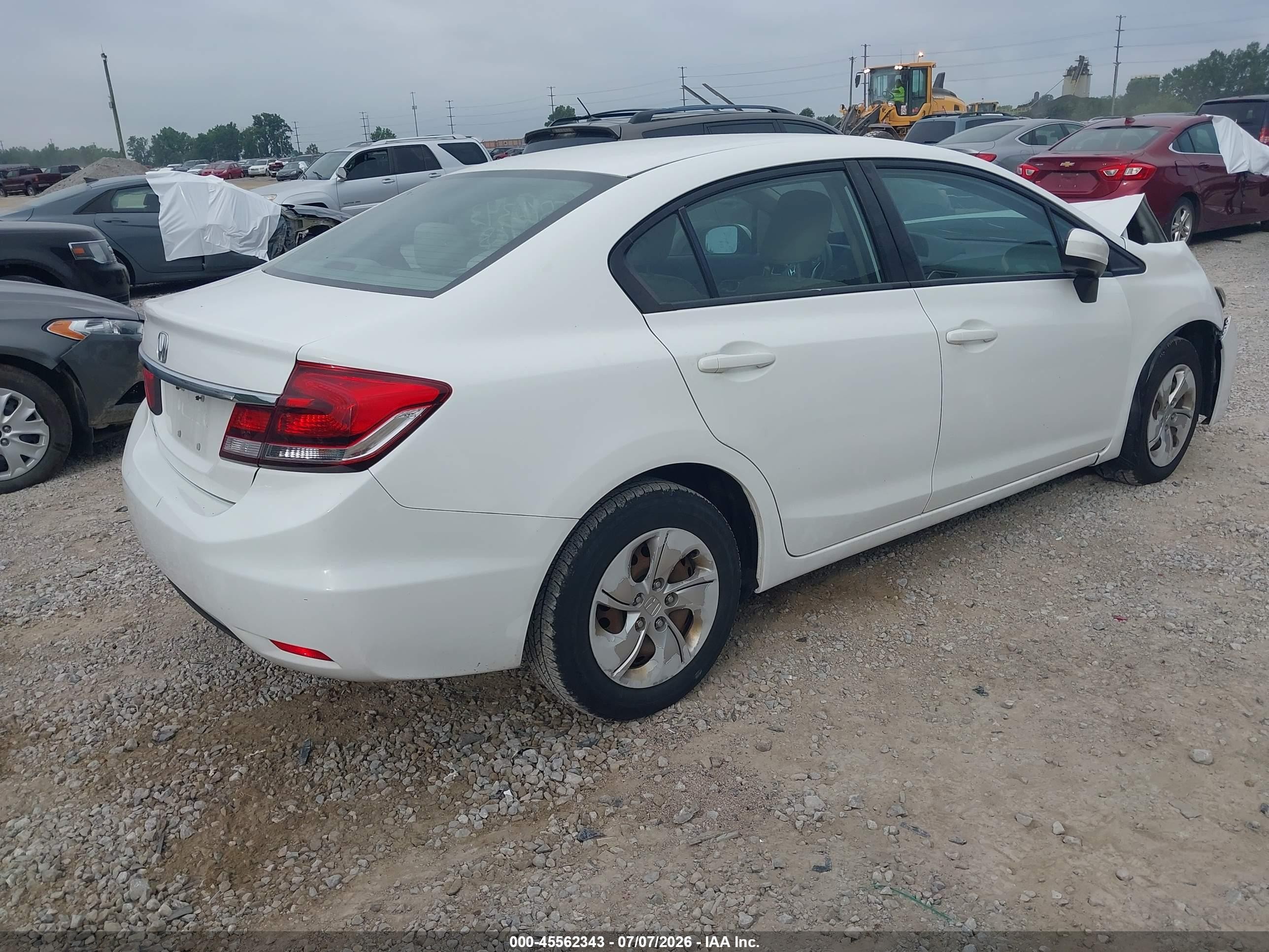 2015 Honda Civic Lx White vin: 19XFB2F53FE049065