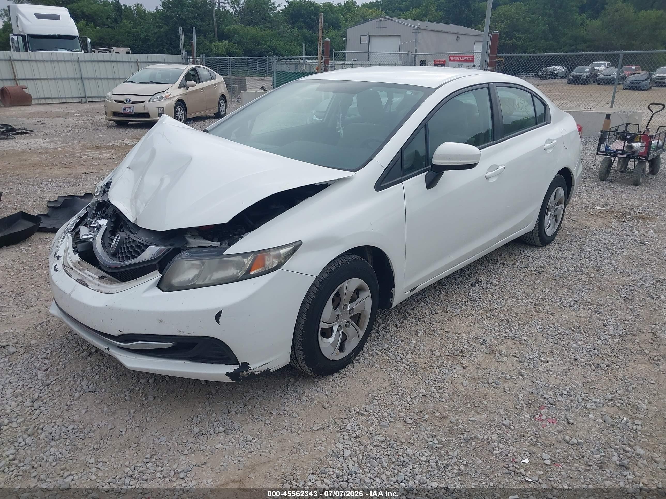 2015 Honda Civic Lx White vin: 19XFB2F53FE049065