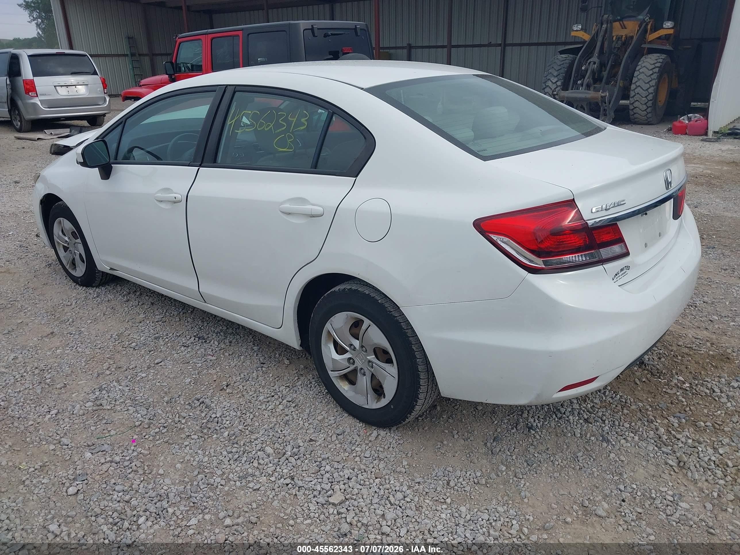 2015 Honda Civic Lx White vin: 19XFB2F53FE049065