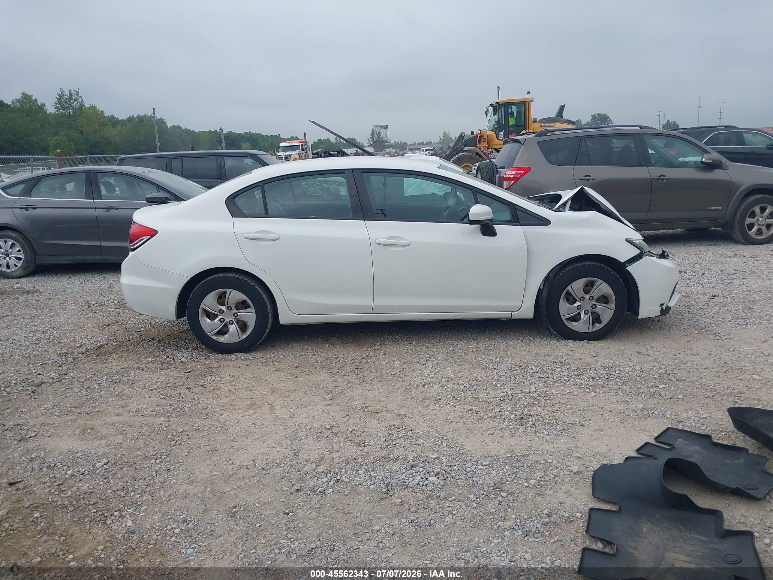 2015 Honda Civic Lx White vin: 19XFB2F53FE049065
