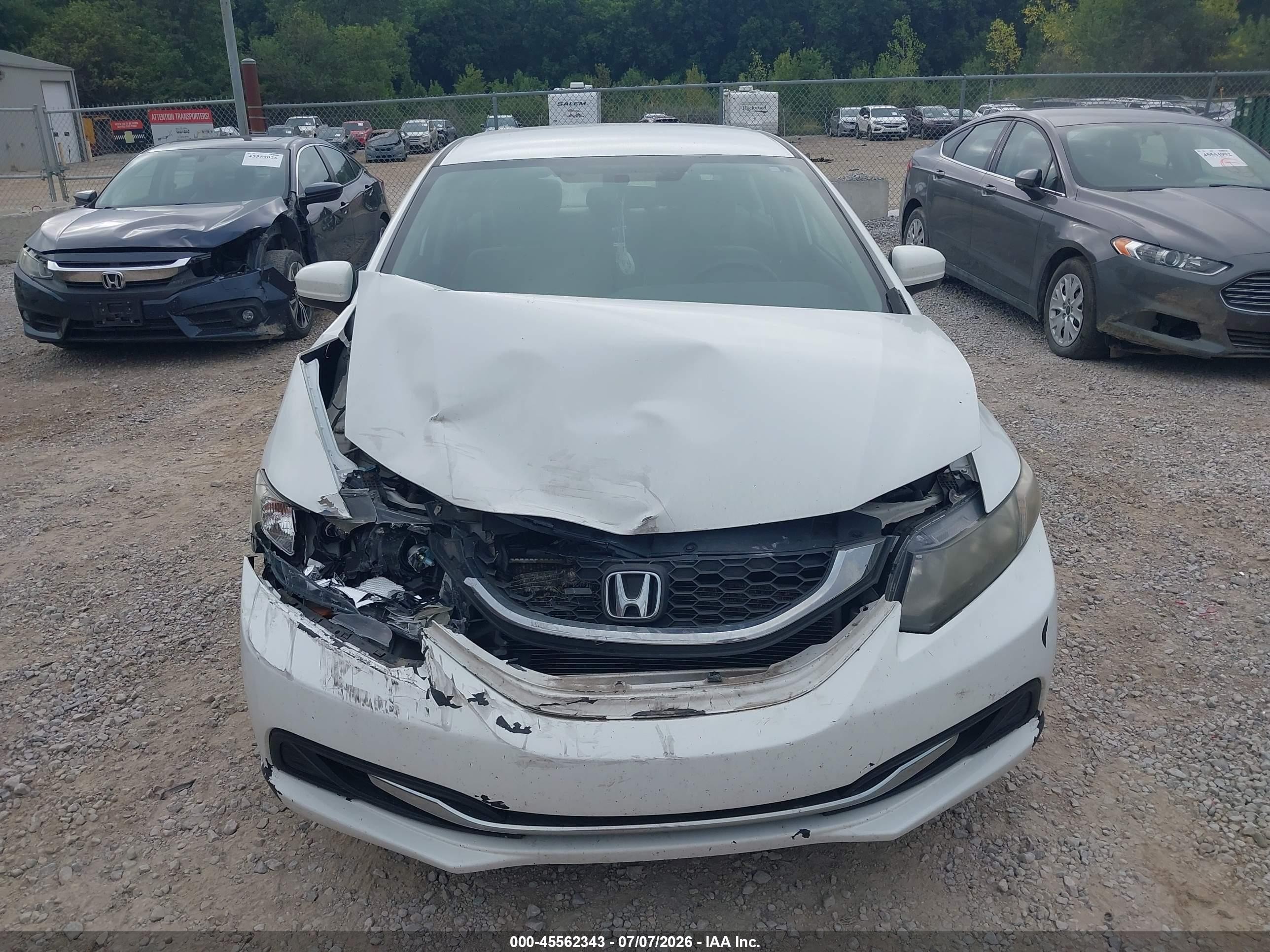 2015 Honda Civic Lx White vin: 19XFB2F53FE049065
