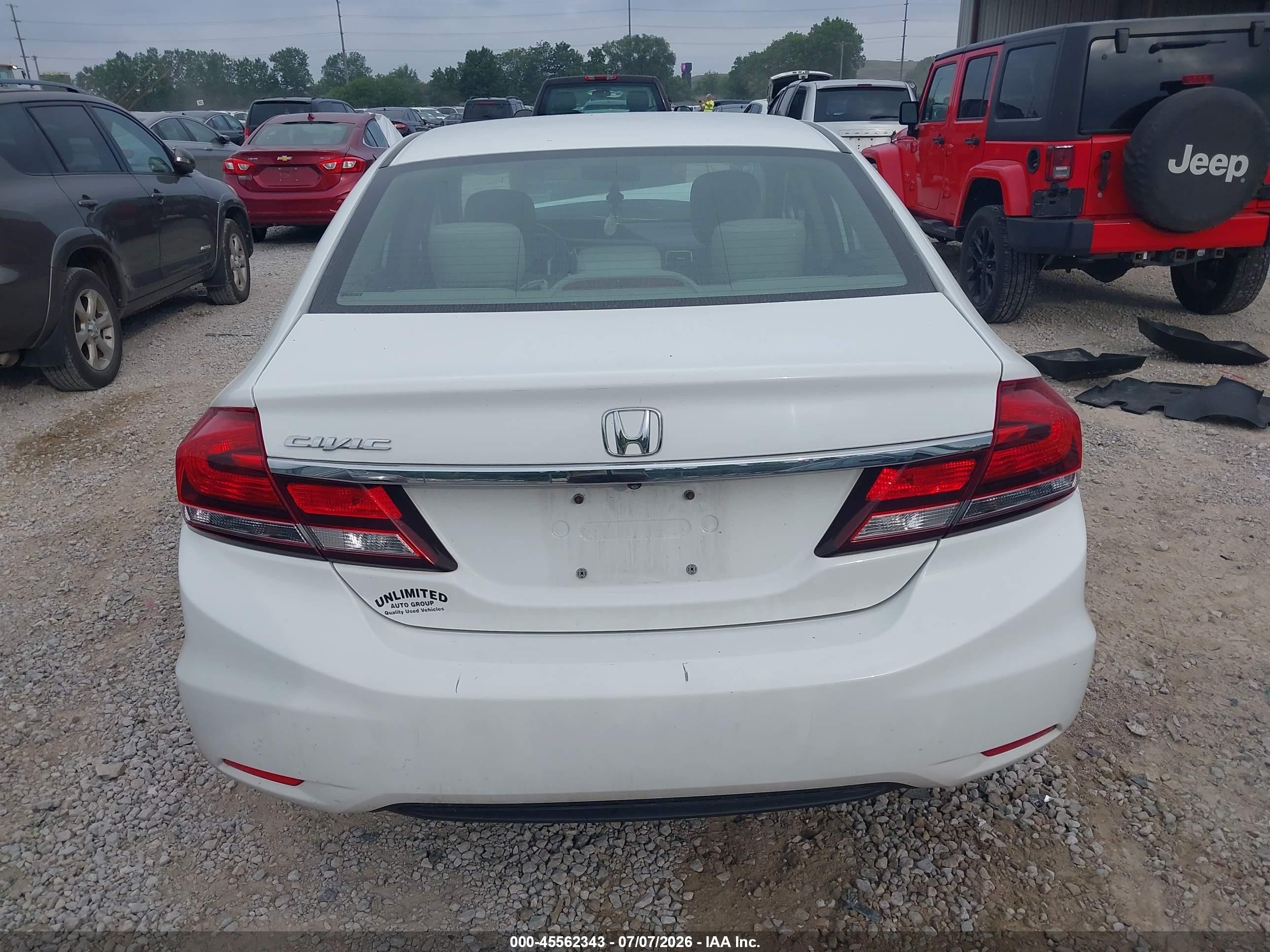 2015 Honda Civic Lx White vin: 19XFB2F53FE049065