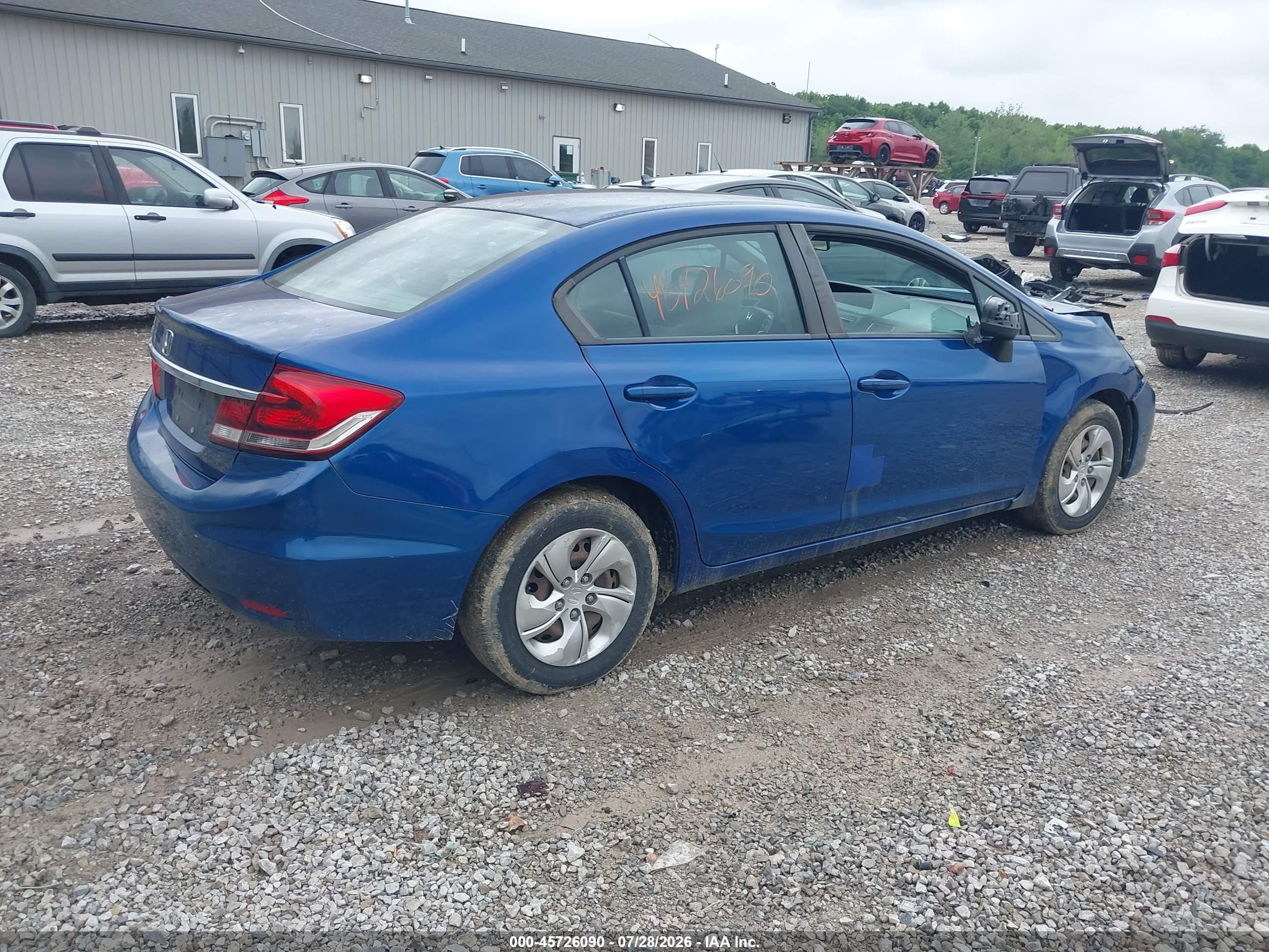 2015 Honda Civic Lx Blue vin: 19XFB2F53FE071924