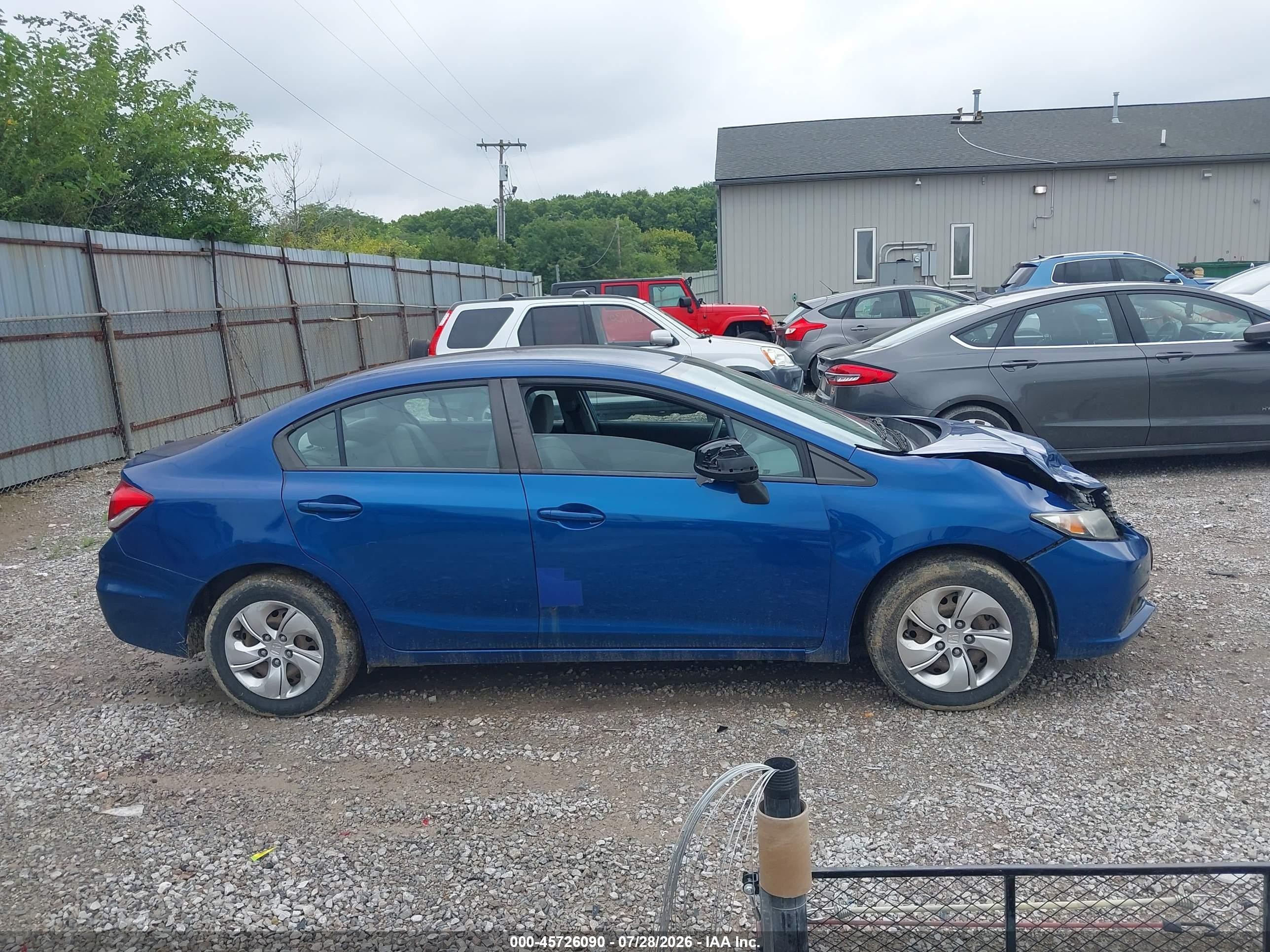2015 Honda Civic Lx Blue vin: 19XFB2F53FE071924