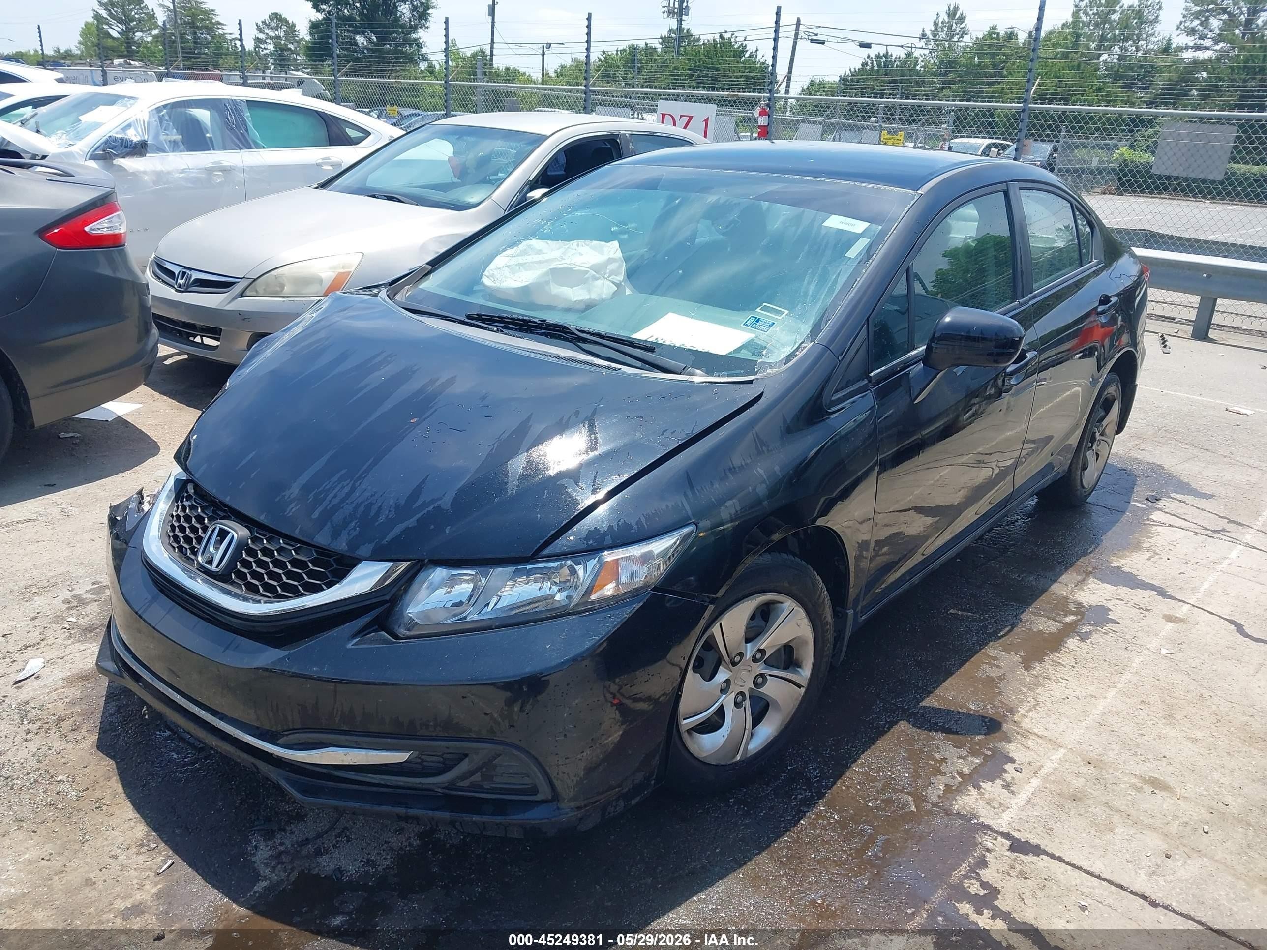 2015 Honda Civic Lx Black vin: 19XFB2F53FE116439