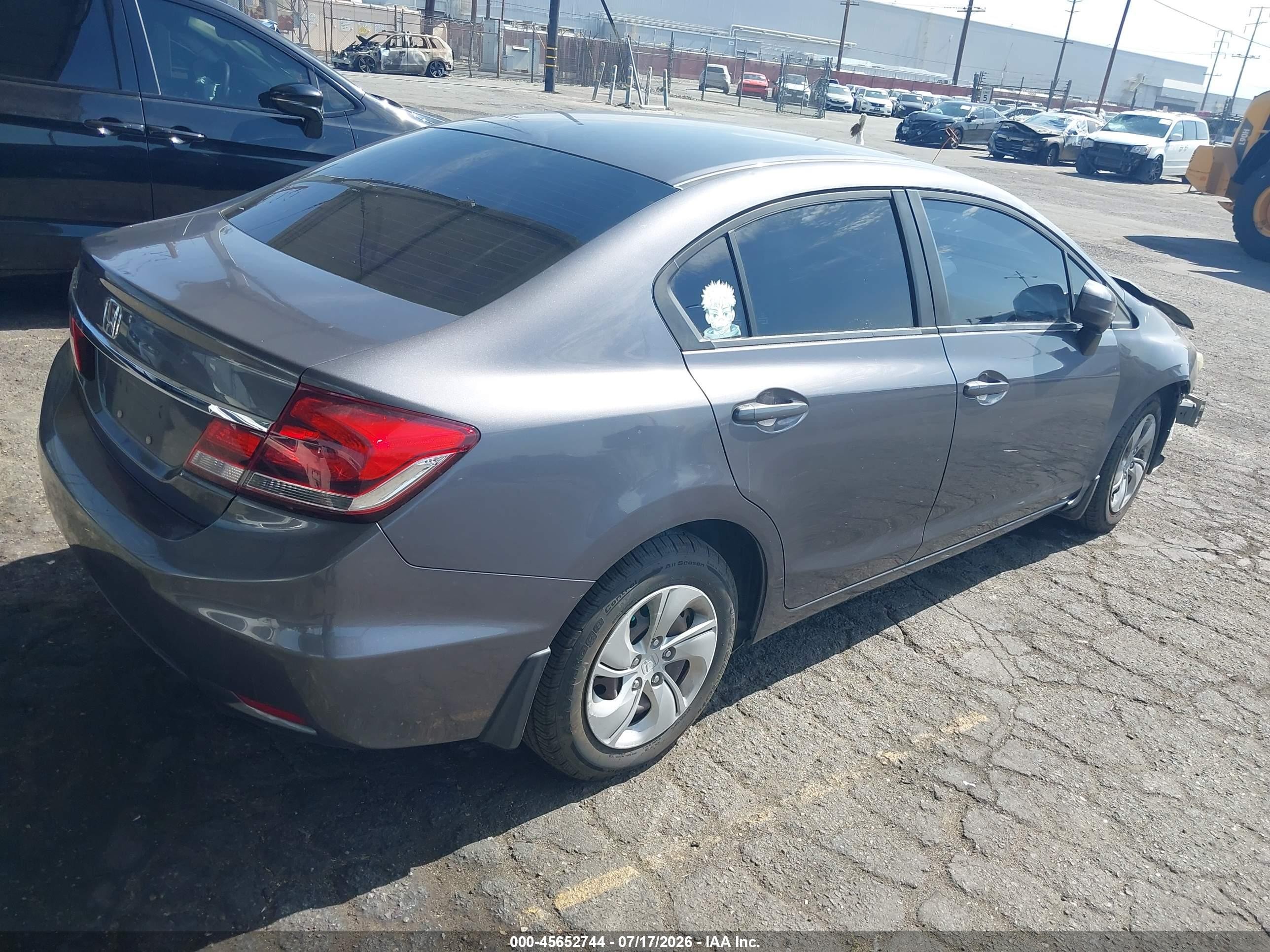 2015 Honda Civic Lx Gray vin: 19XFB2F53FE221546