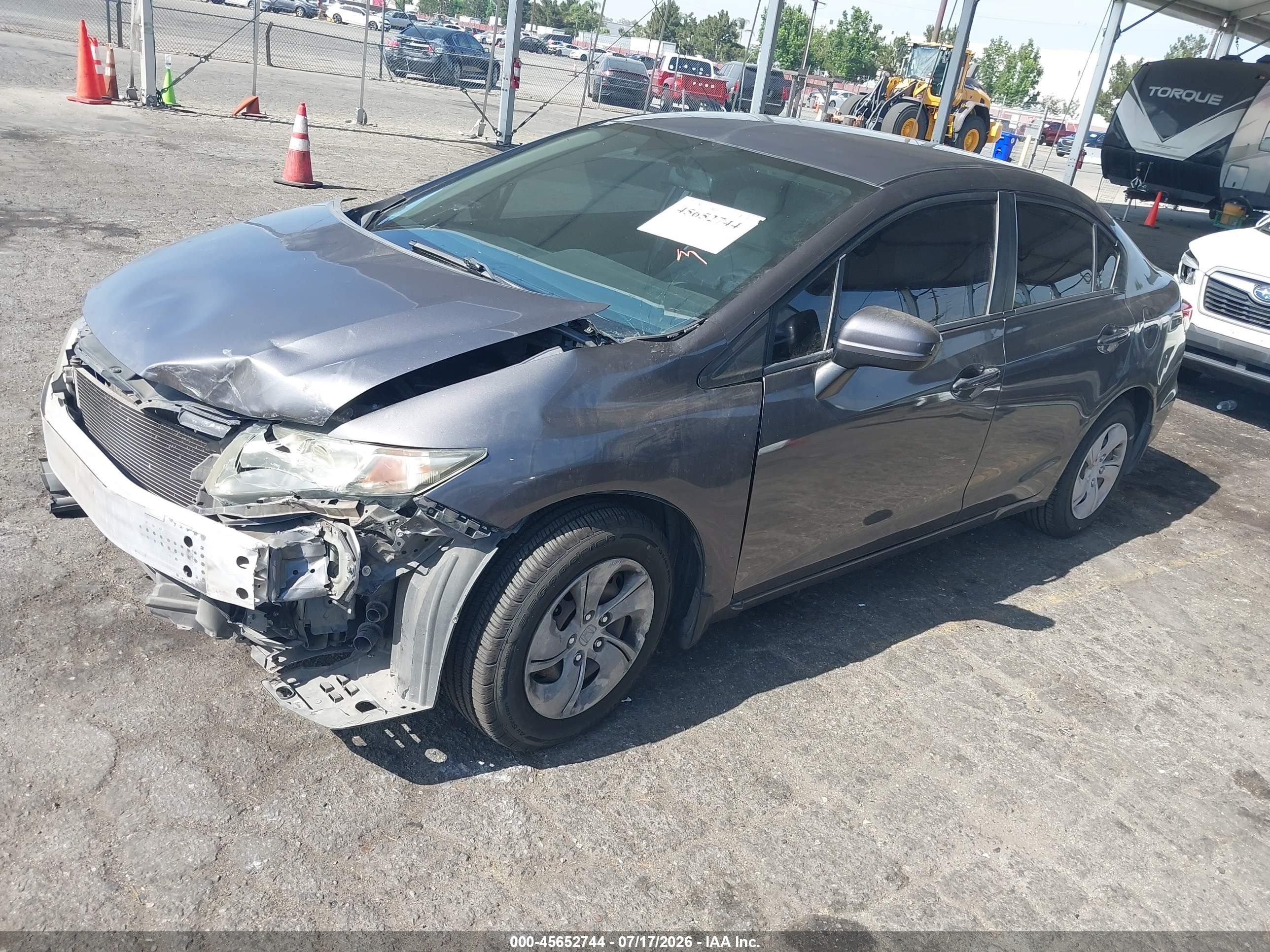 2015 Honda Civic Lx Gray vin: 19XFB2F53FE221546