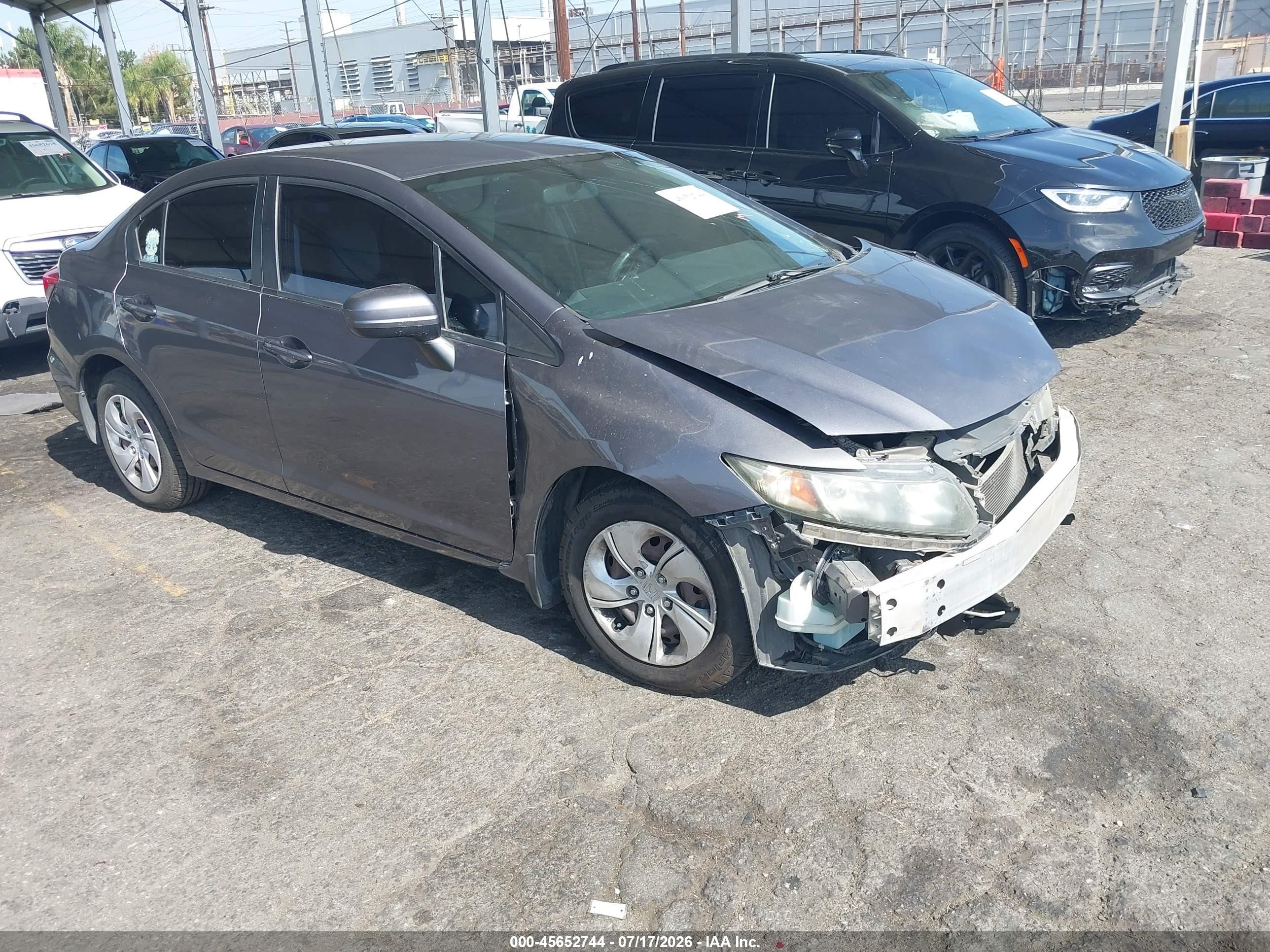 2015 Honda Civic Lx Gray vin: 19XFB2F53FE221546