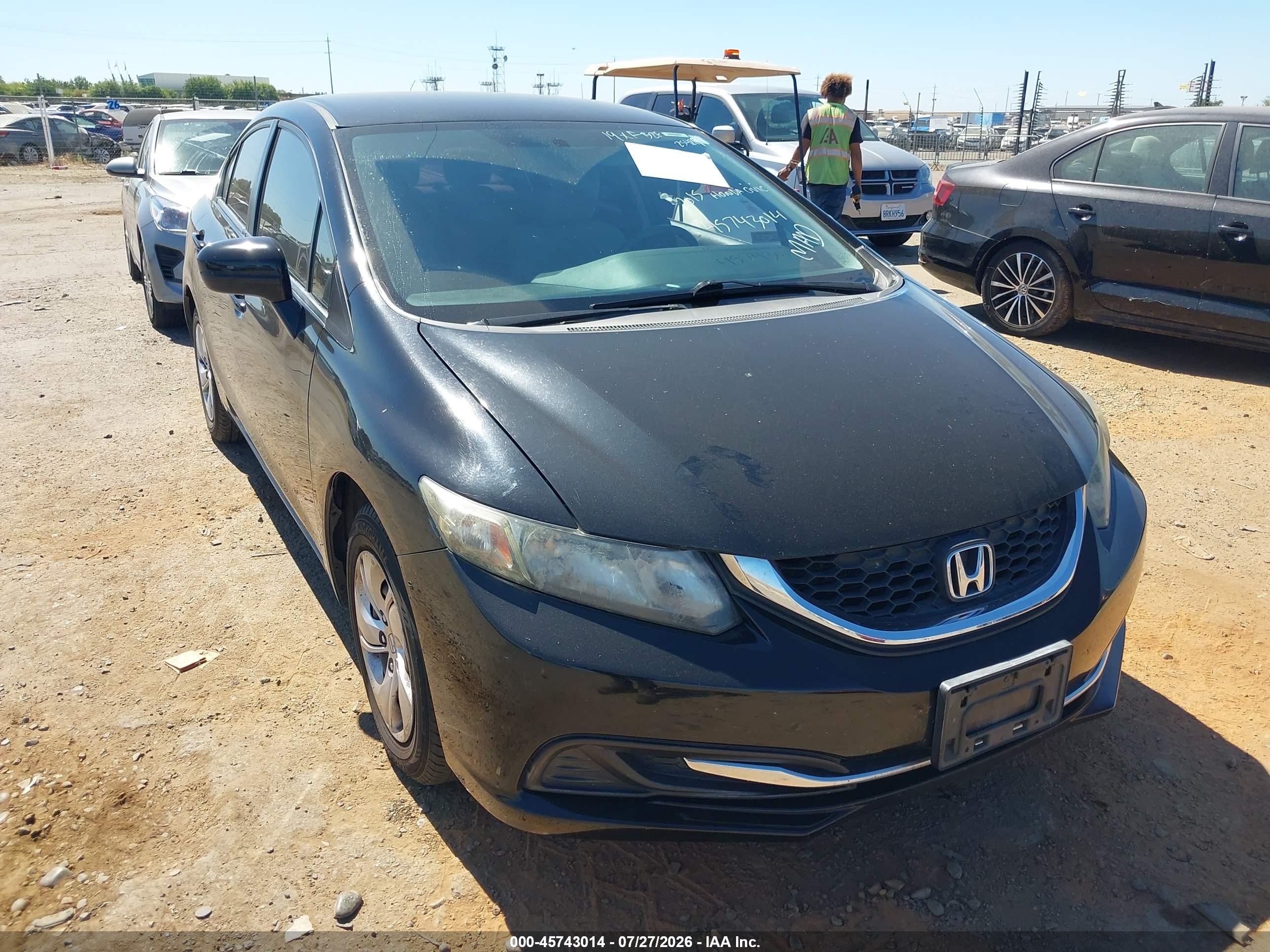 2015 Honda Civic Lx Black vin: 19XFB2F53FE254899