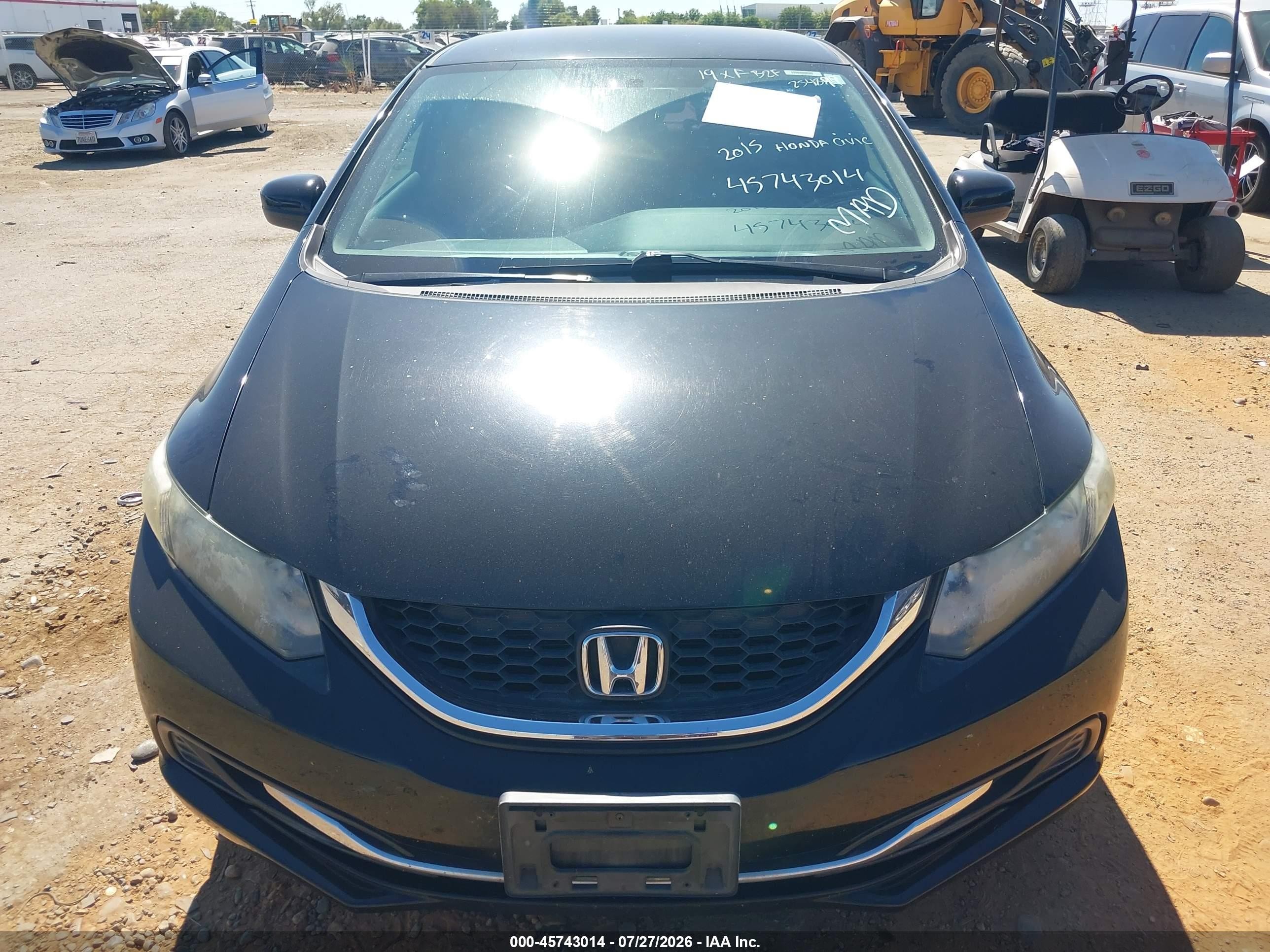 2015 Honda Civic Lx Black vin: 19XFB2F53FE254899