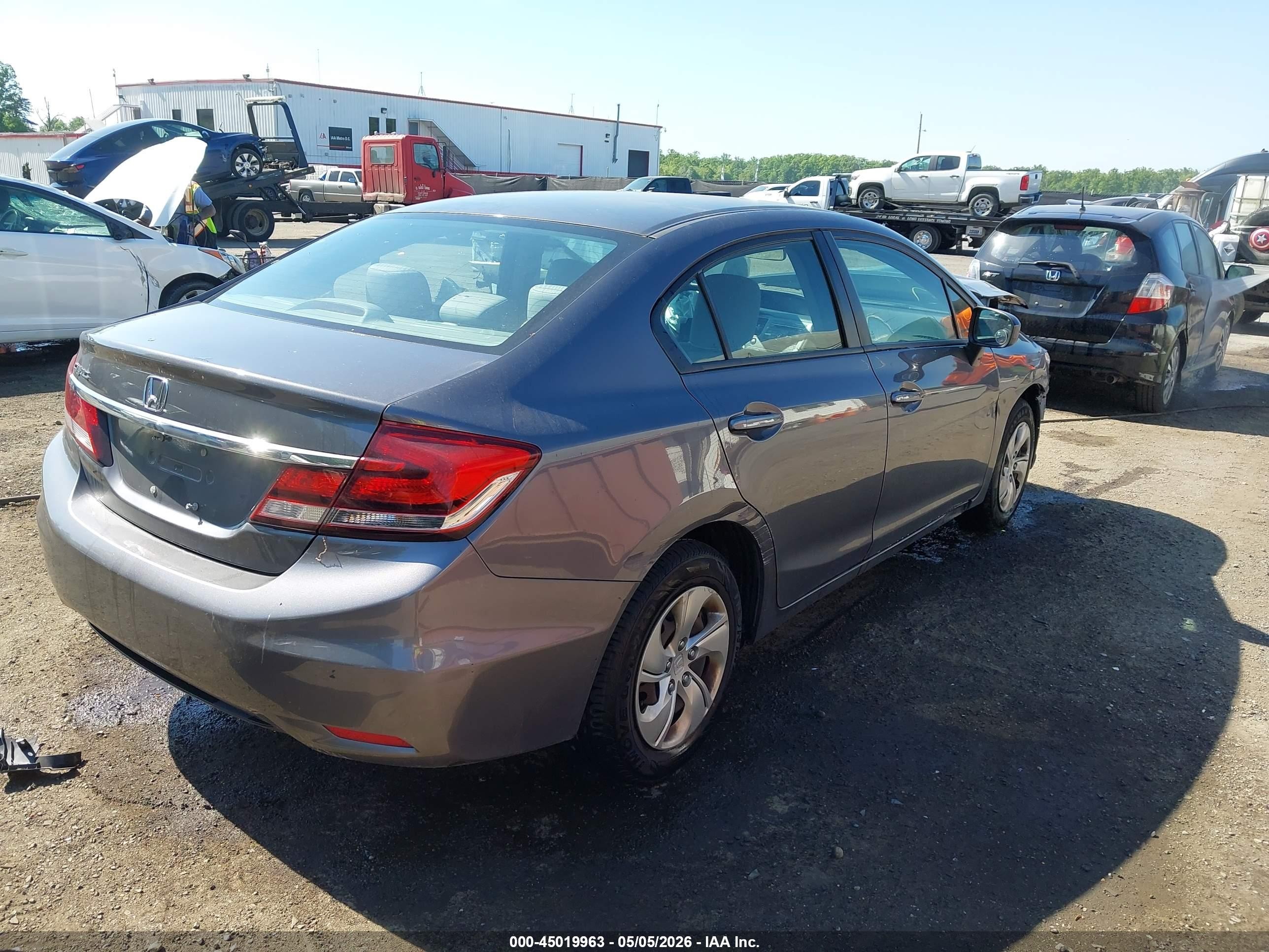2015 Honda Civic Lx Gray vin: 19XFB2F53FE266633