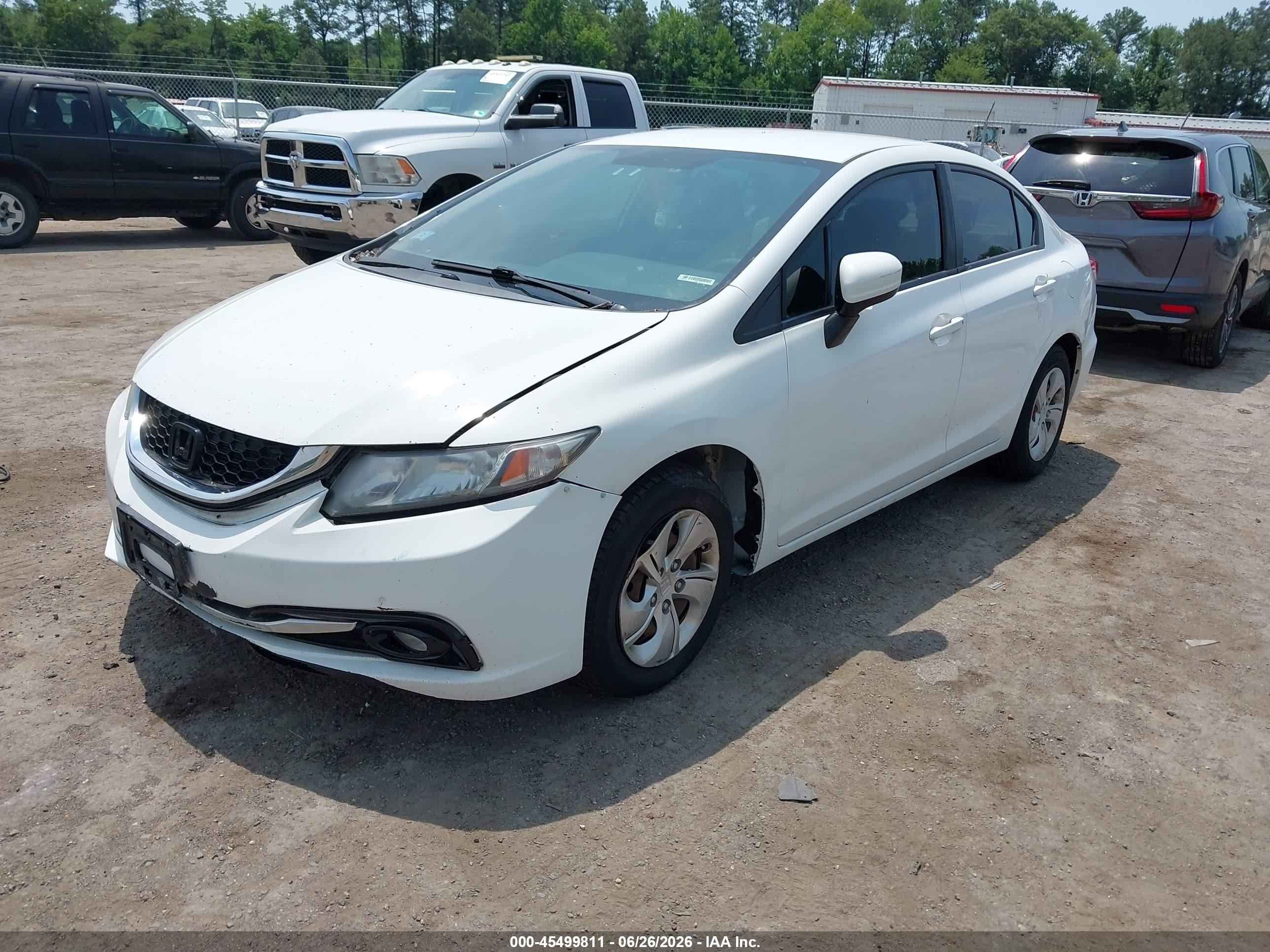 2015 Honda Civic Lx White vin: 19XFB2F53FE275851